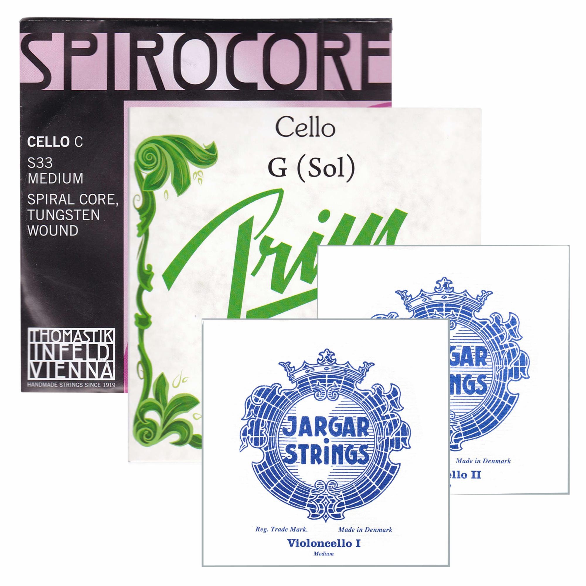 Custom Sets Jargar/Prim/Spirocore Tungsten Cello Strings