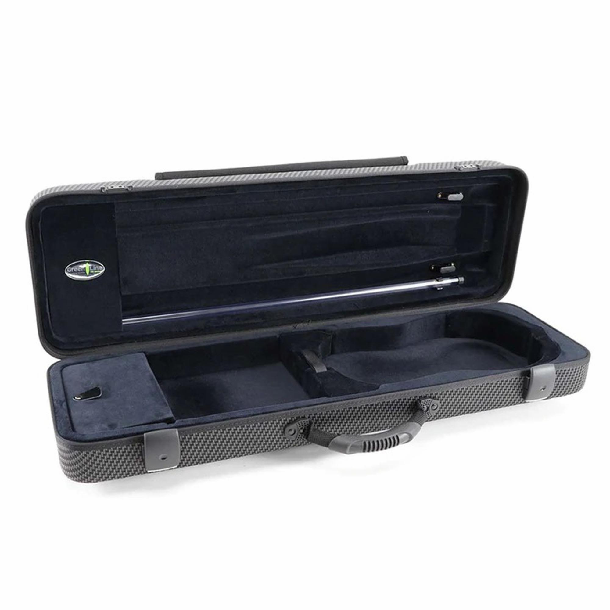 Jakob Winter Greenline Carbon Design Oblong Violin Case w/Detachable Pocket