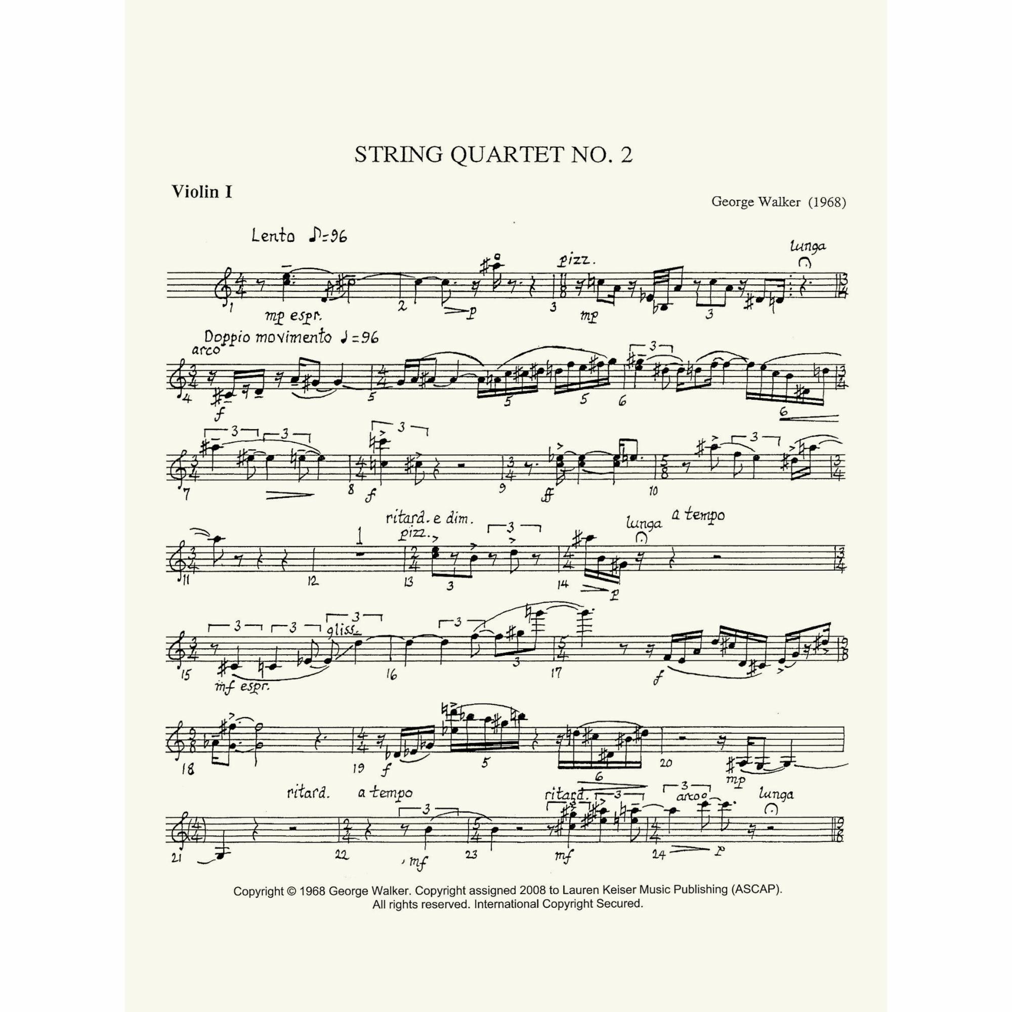 Sample: Violin I (Pg. 1)