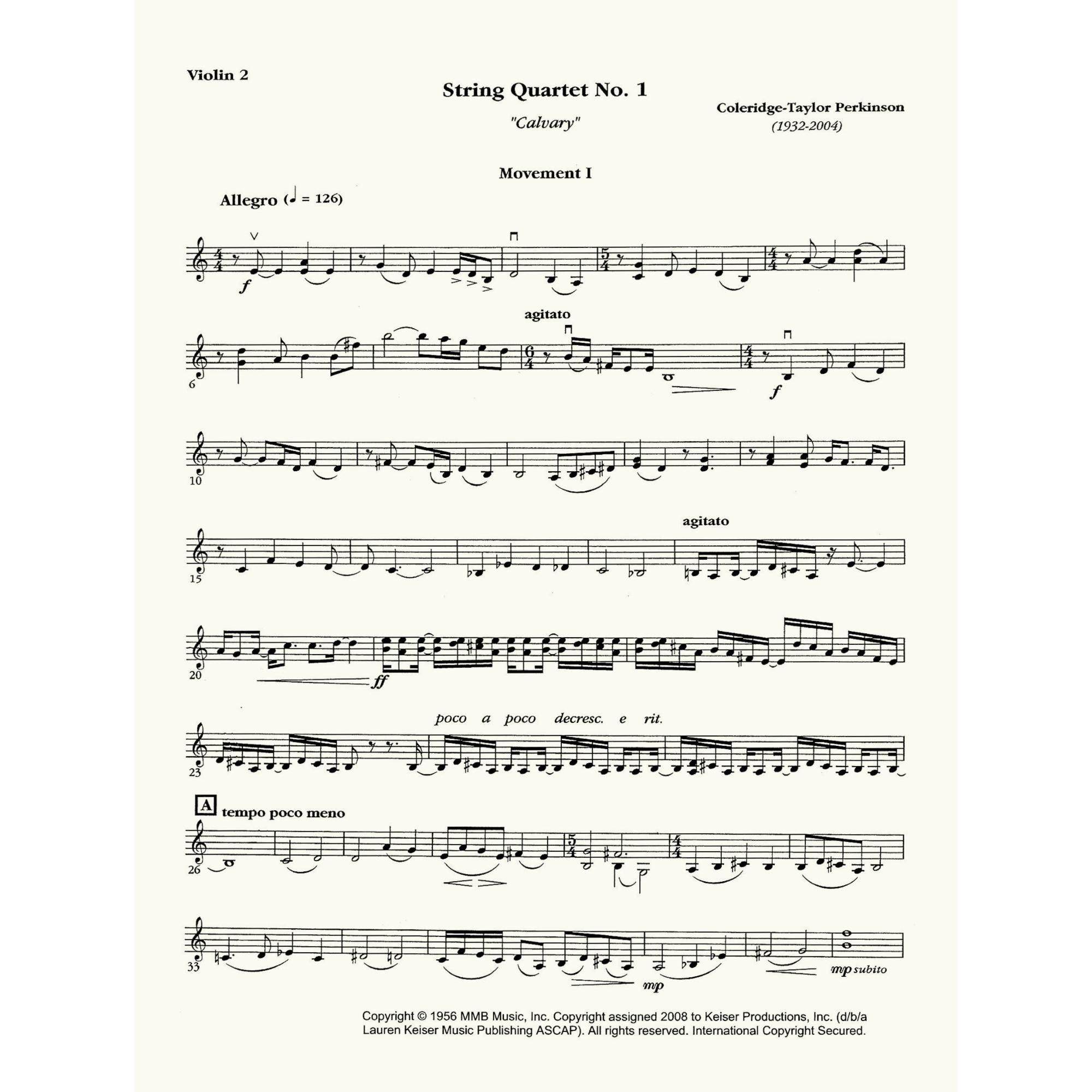 Sample: Violin II (Pg. 1)