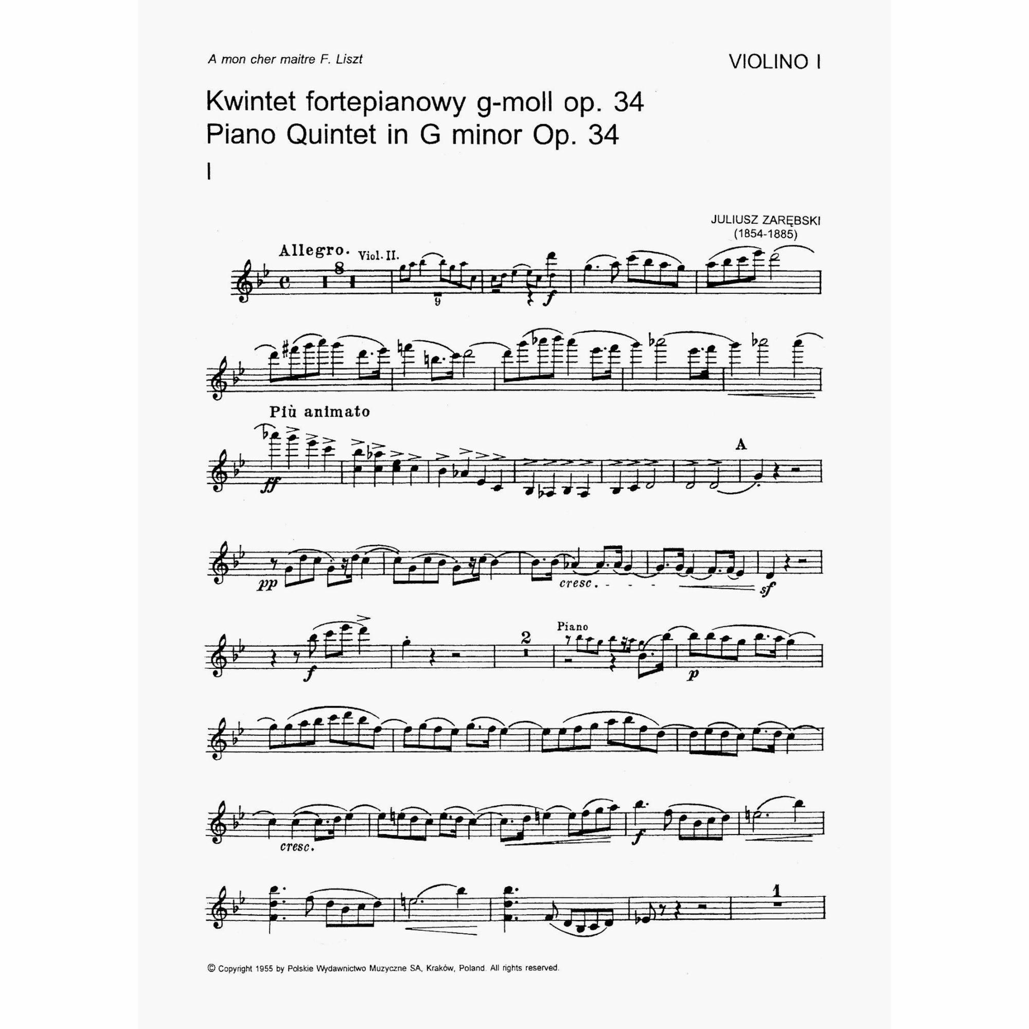 Sample: Violin I (Pg. 1)