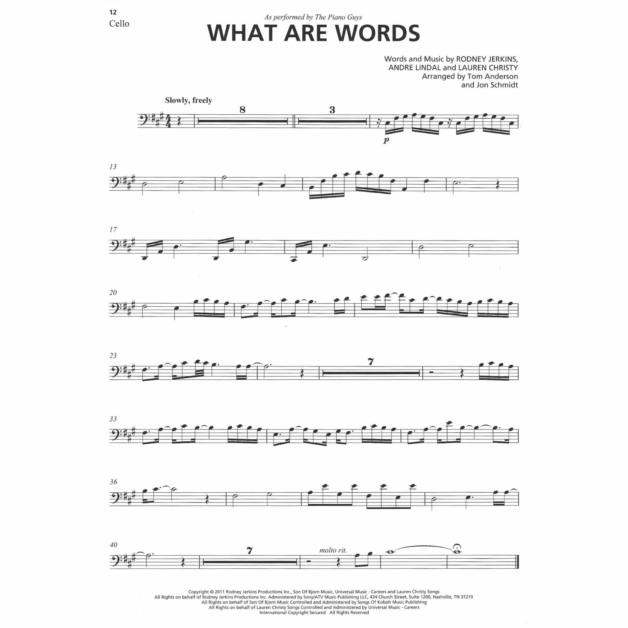 Sample: Cello (Pg. 12)