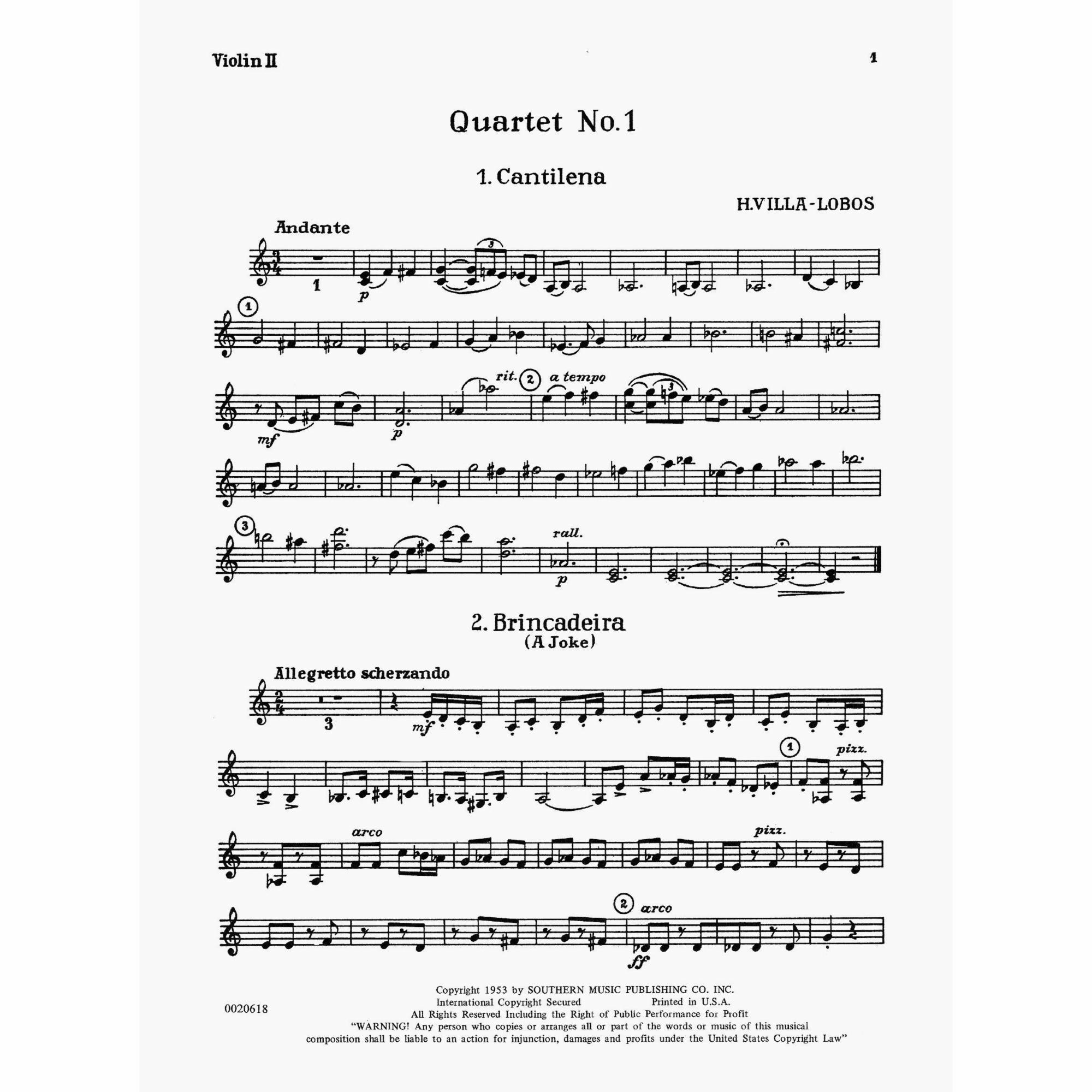 Sample: Violin II (Pg. 1)