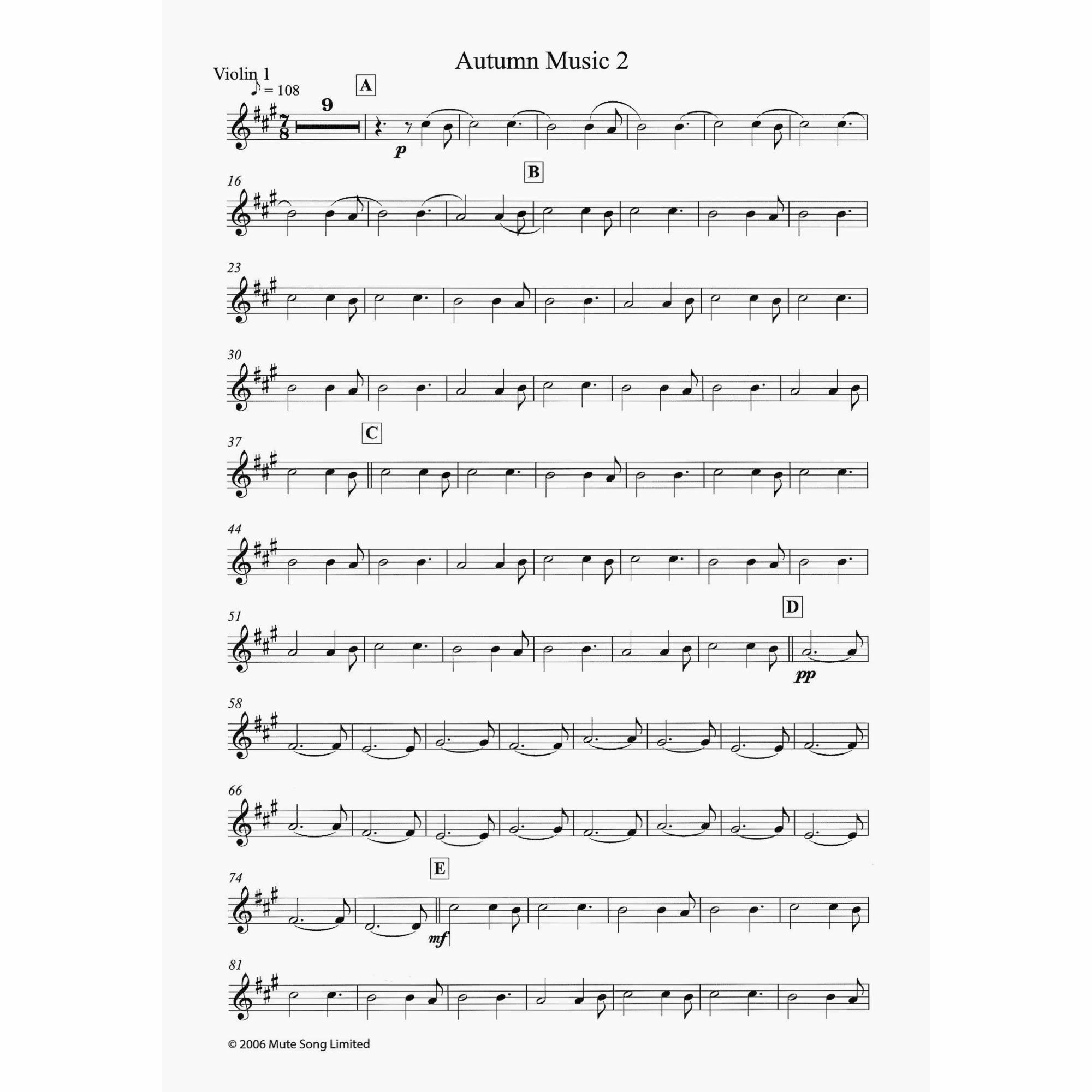 Sample: Violin I Part