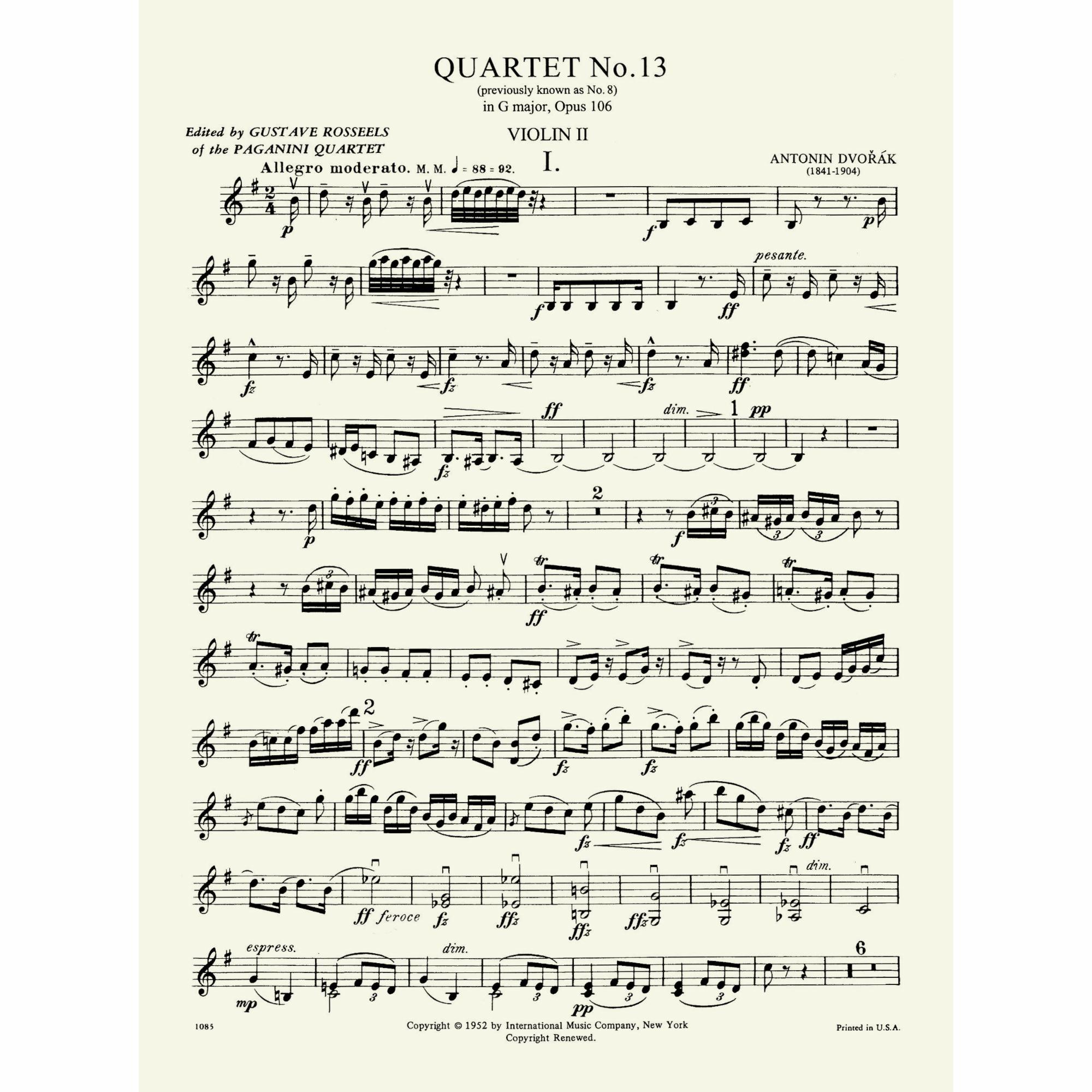 Sample: Violin II (Pg. 1)