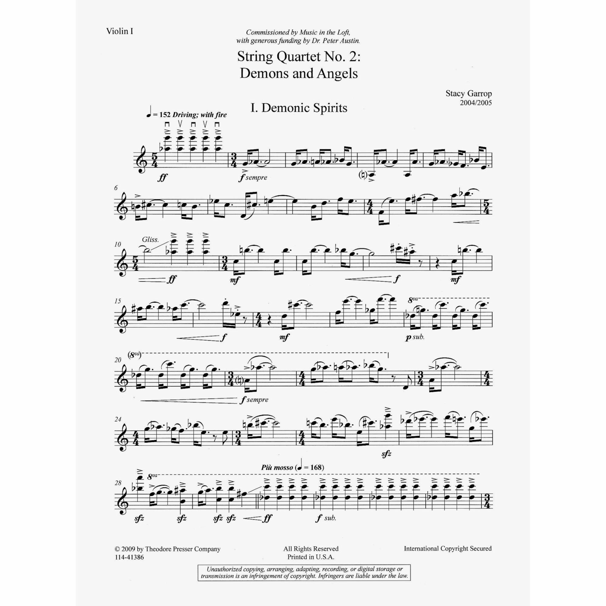 Sample: Violin I (Pg. 4)