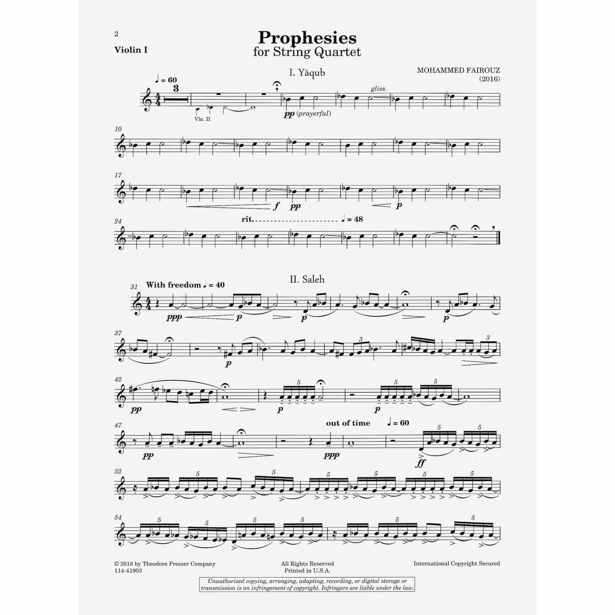 Sample: Violin I (Pg. 2)