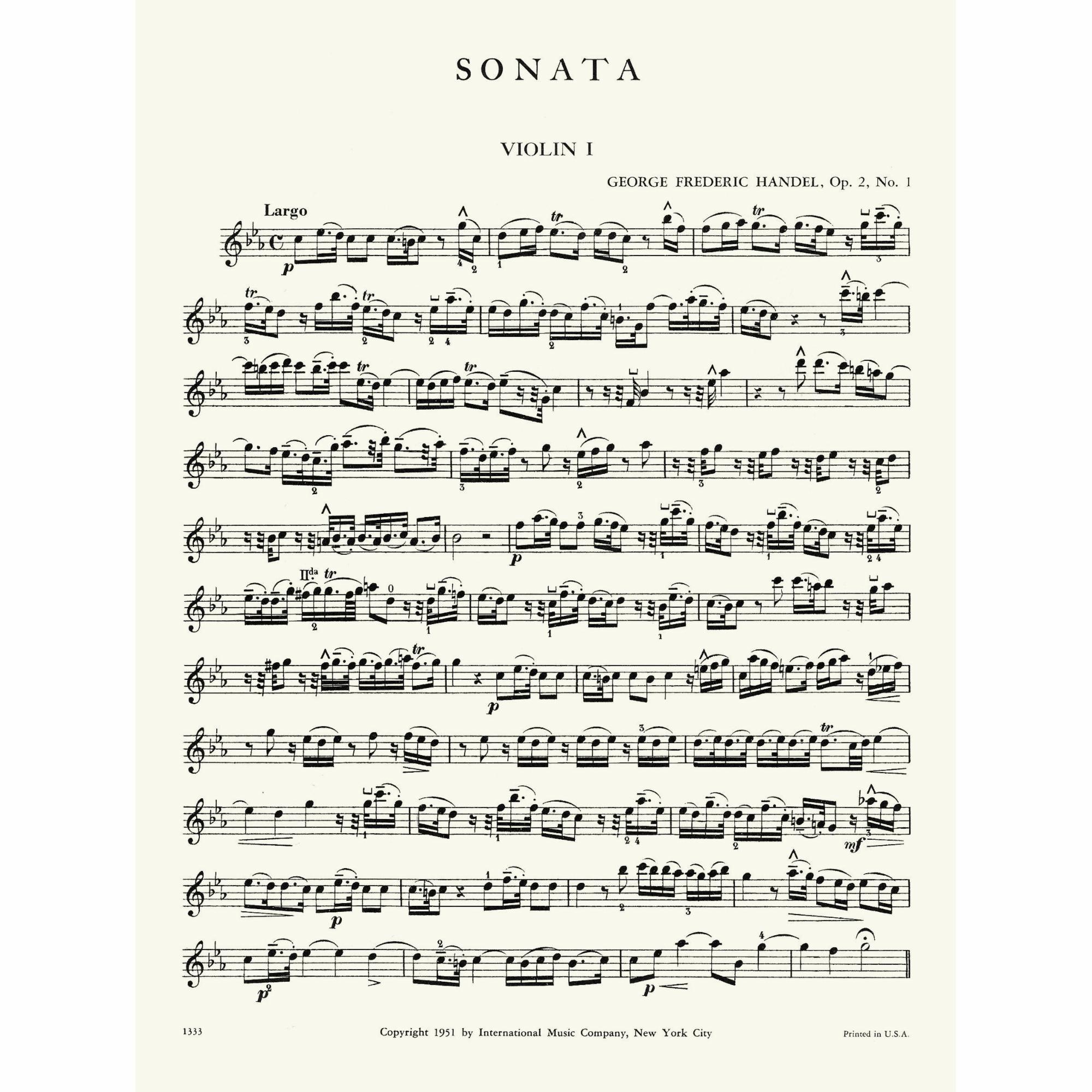 Sample: Violin I (Pg. 1)