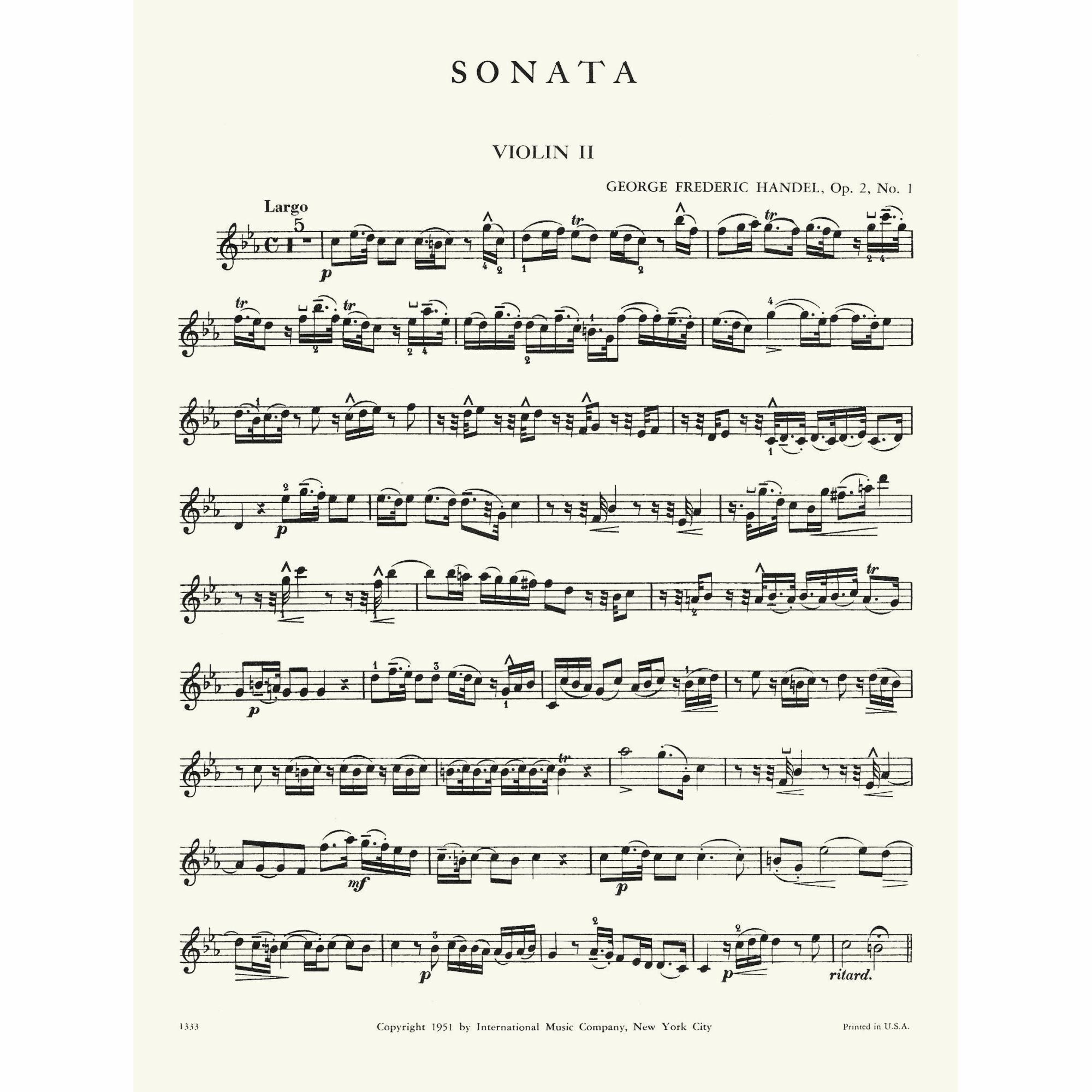 Sample: Violin II (Pg. 1)