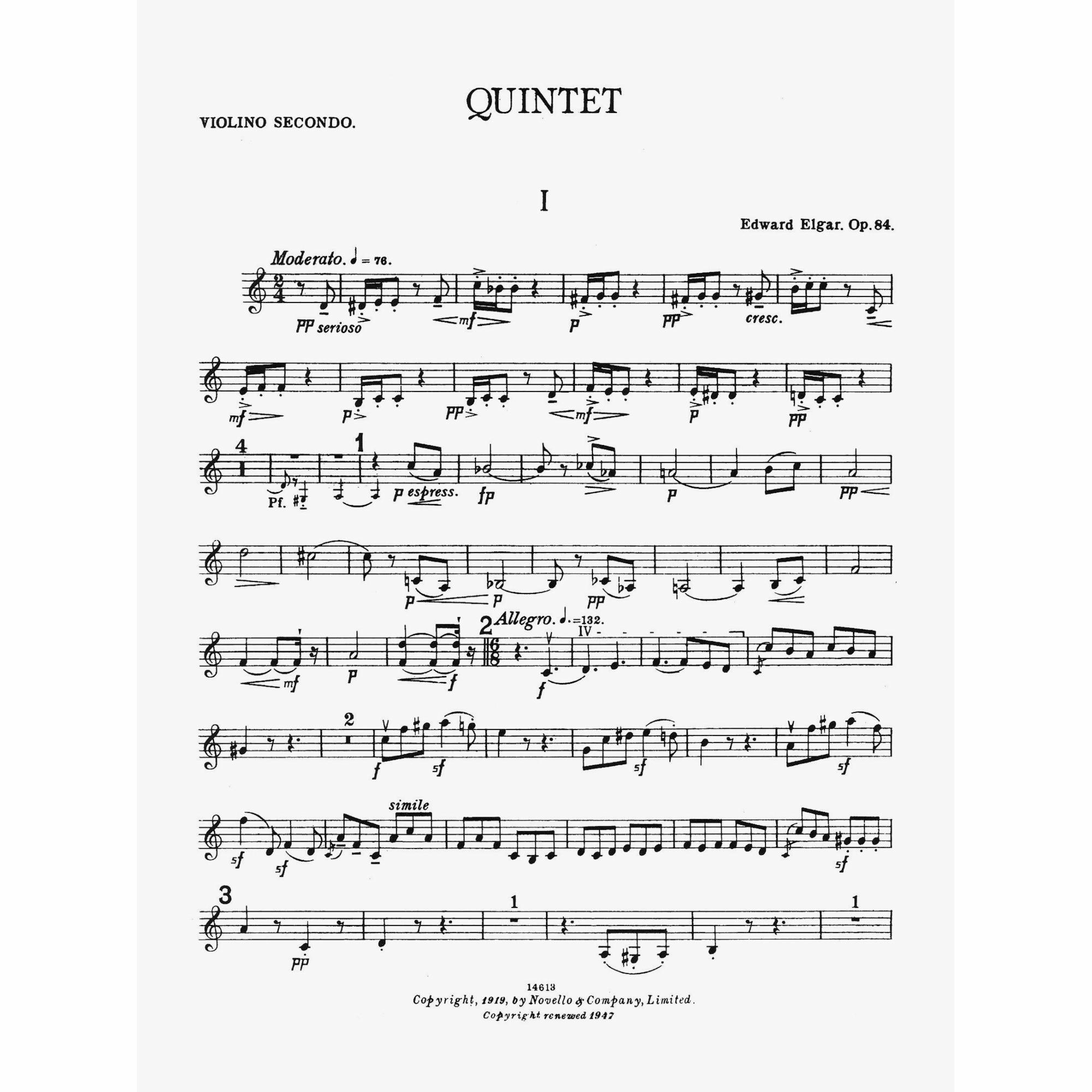 Sample: Violin II (Pg. 1)