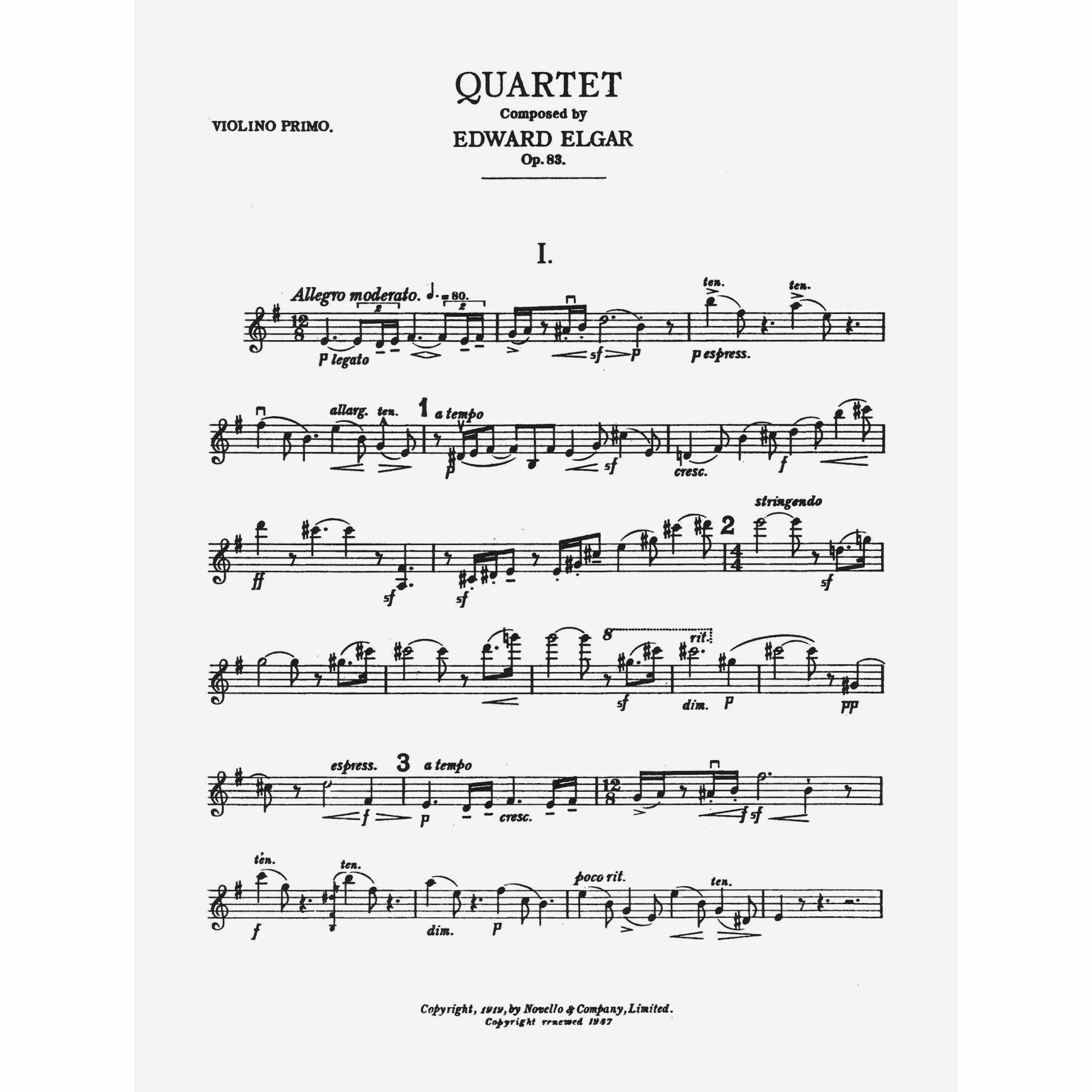 Sample: Violin I (Pg. 1)