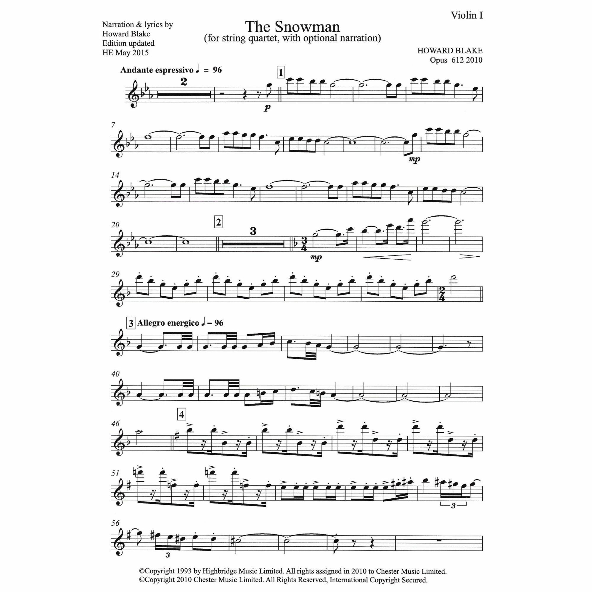 Sample: Violin I (Pg. 1)