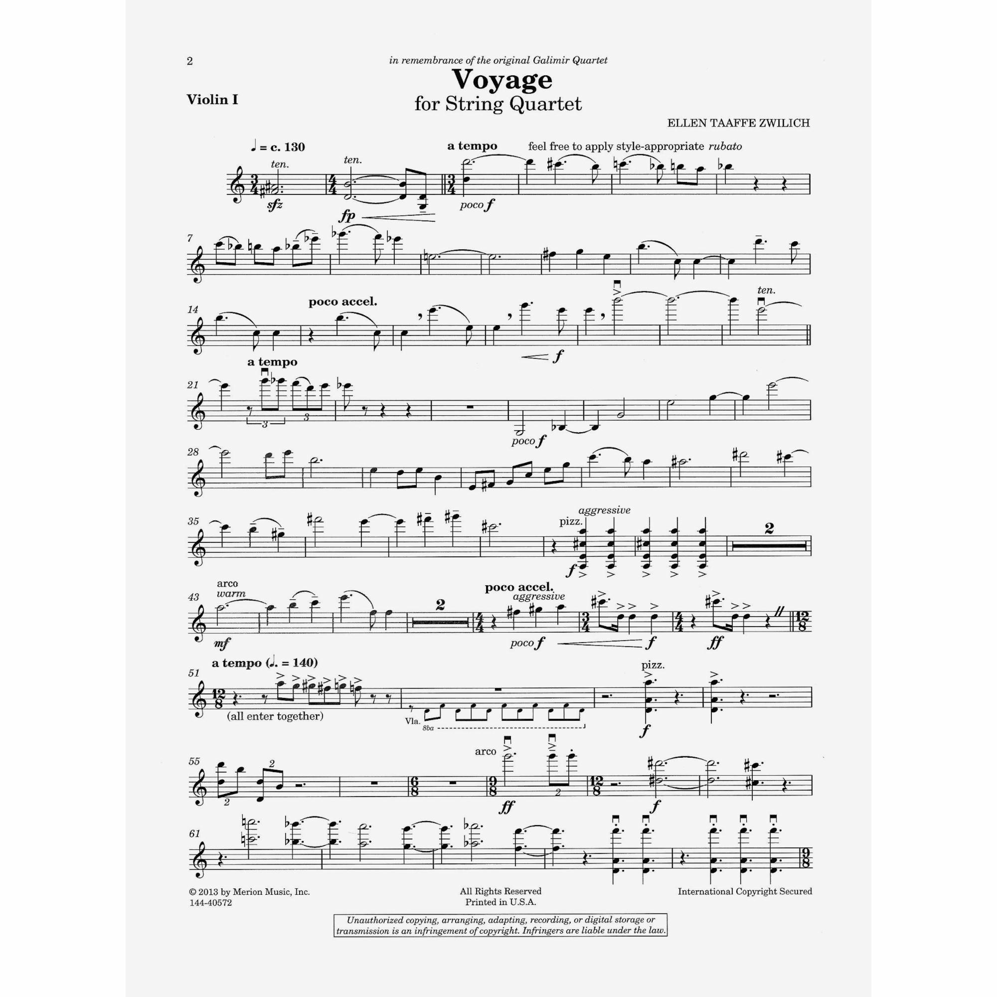 Sample: Violin I (Pg. 2)