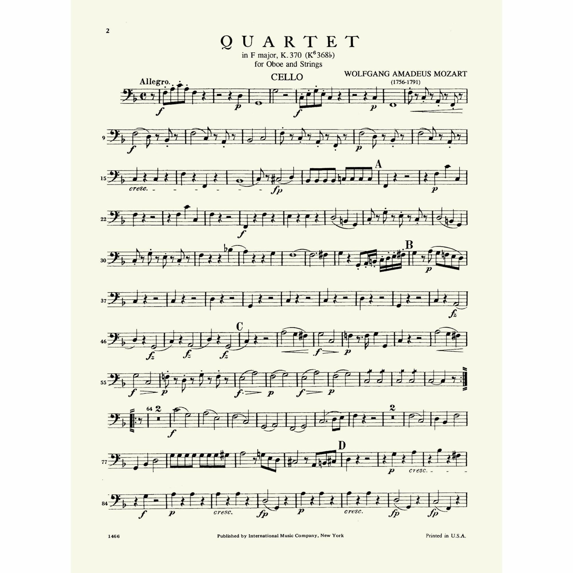 Sample: Cello (Pg. 1)