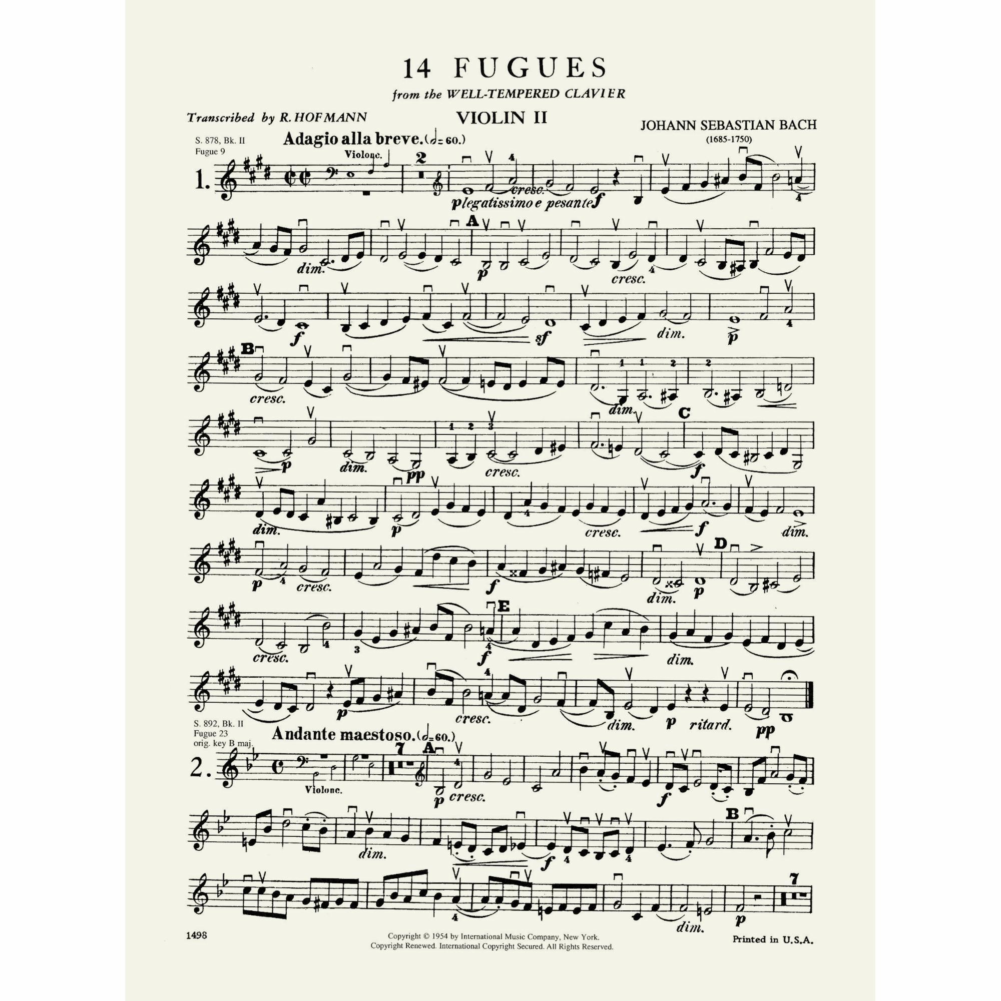 Sample: Vol. I, Violin II (Pg. 1)