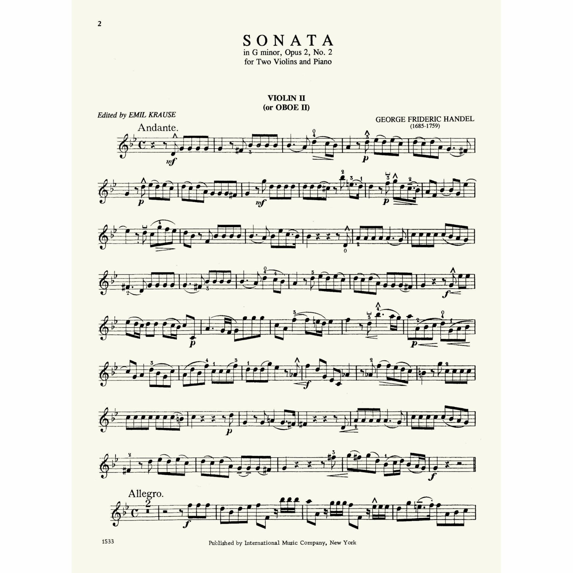 Sample: Violin II (Pg. 2)