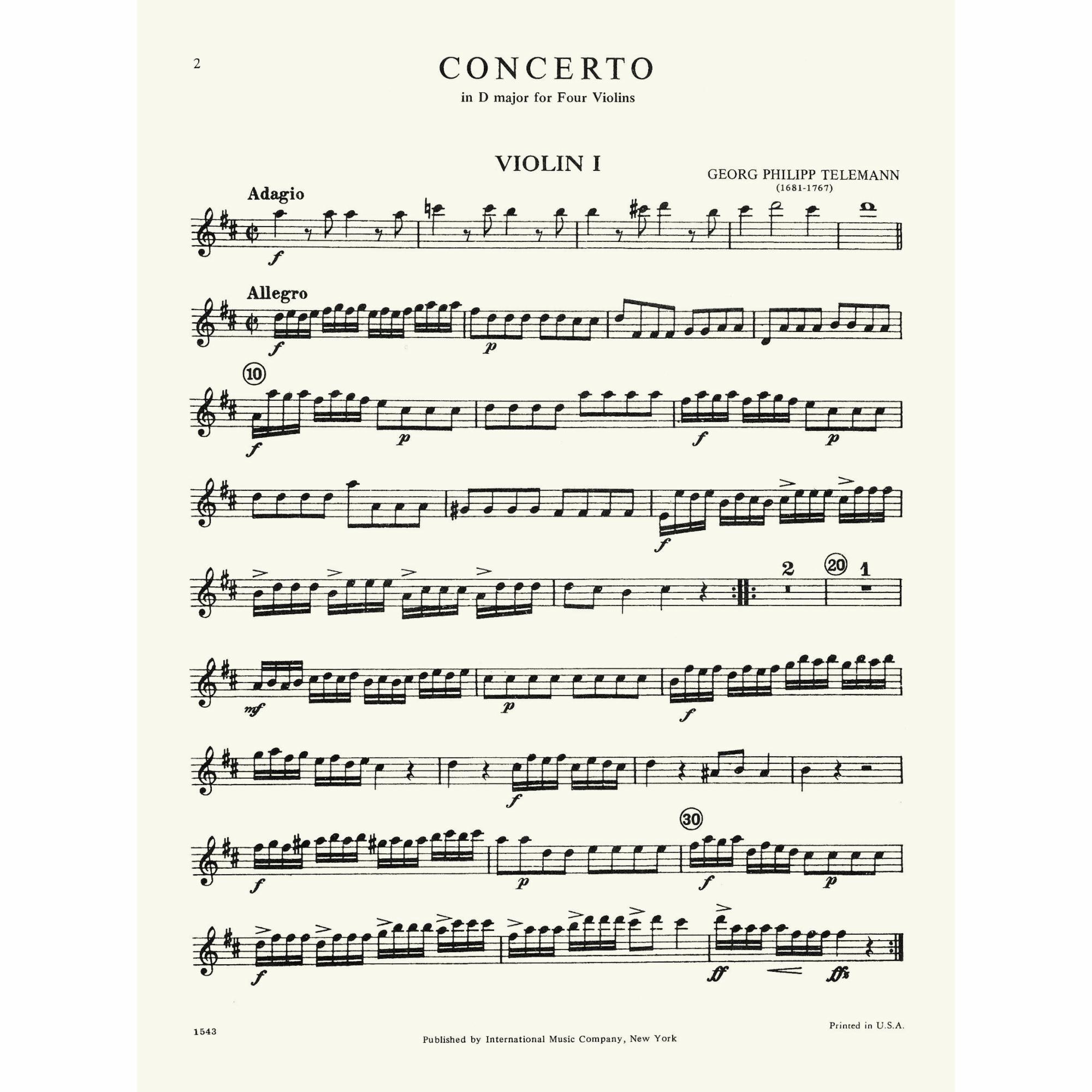 Sample: Violin I (Pg. 2)