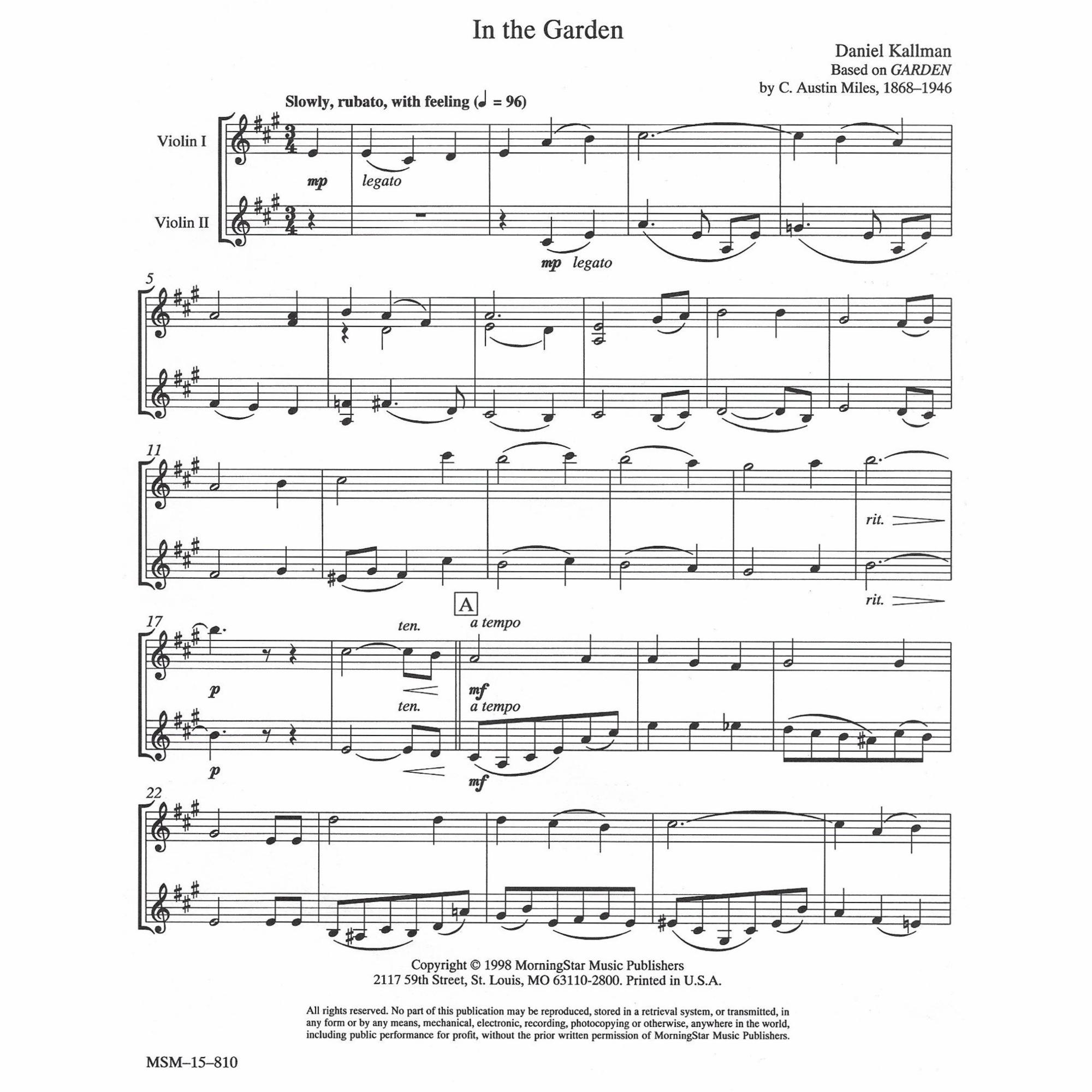 Sample: Violin Perf. Score