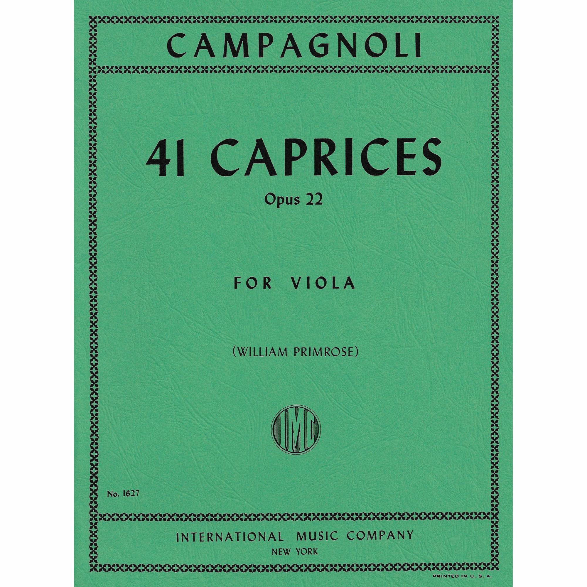 Campagnoli -- 41 Caprices, Op. 22 for Viola