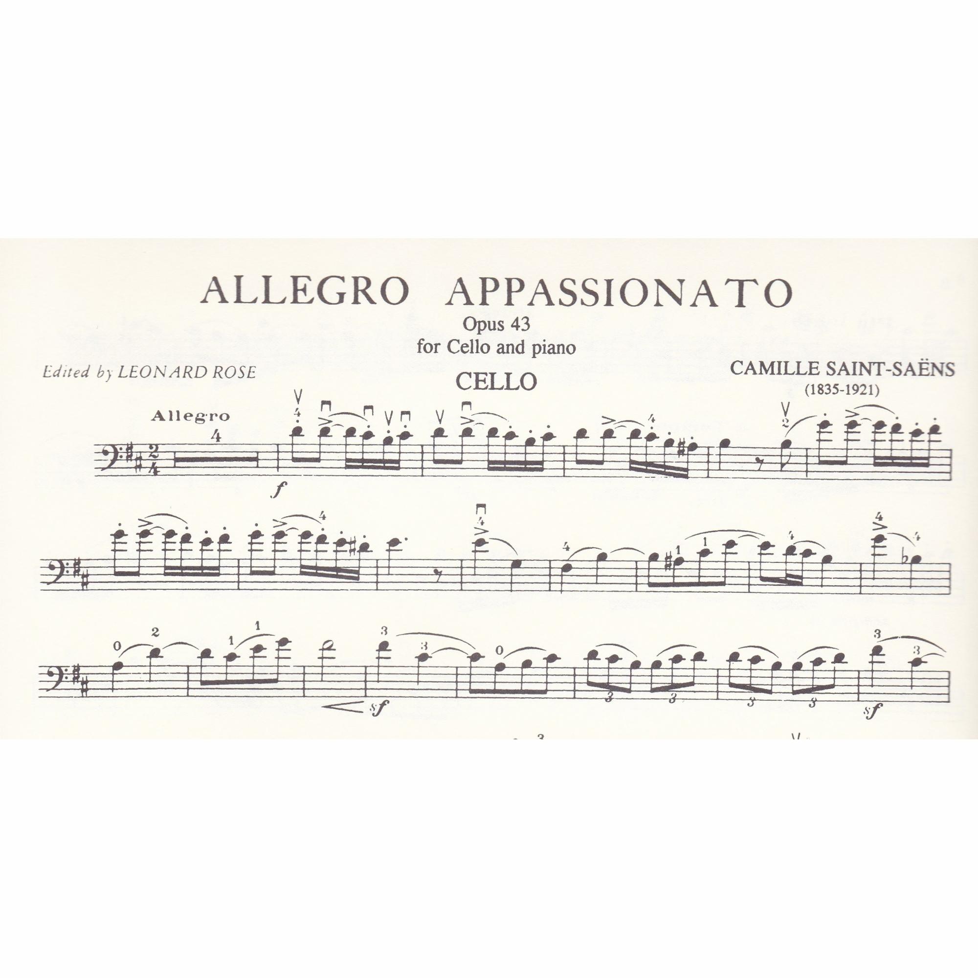 Allegro Appassionato for Cello and Piano, Op. 43