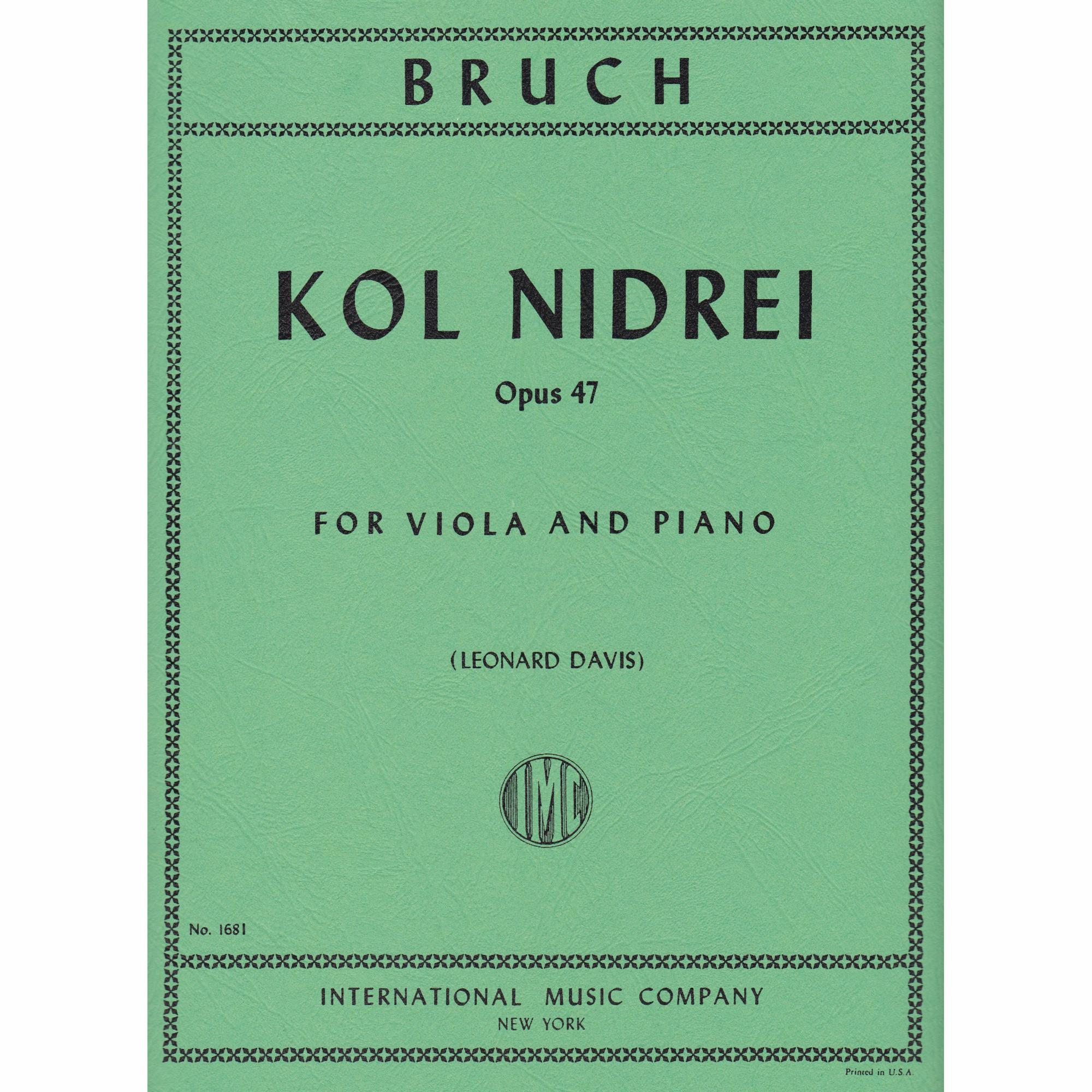 Bruch -- Kol Nidrei, Op 47 for Viola and Piano