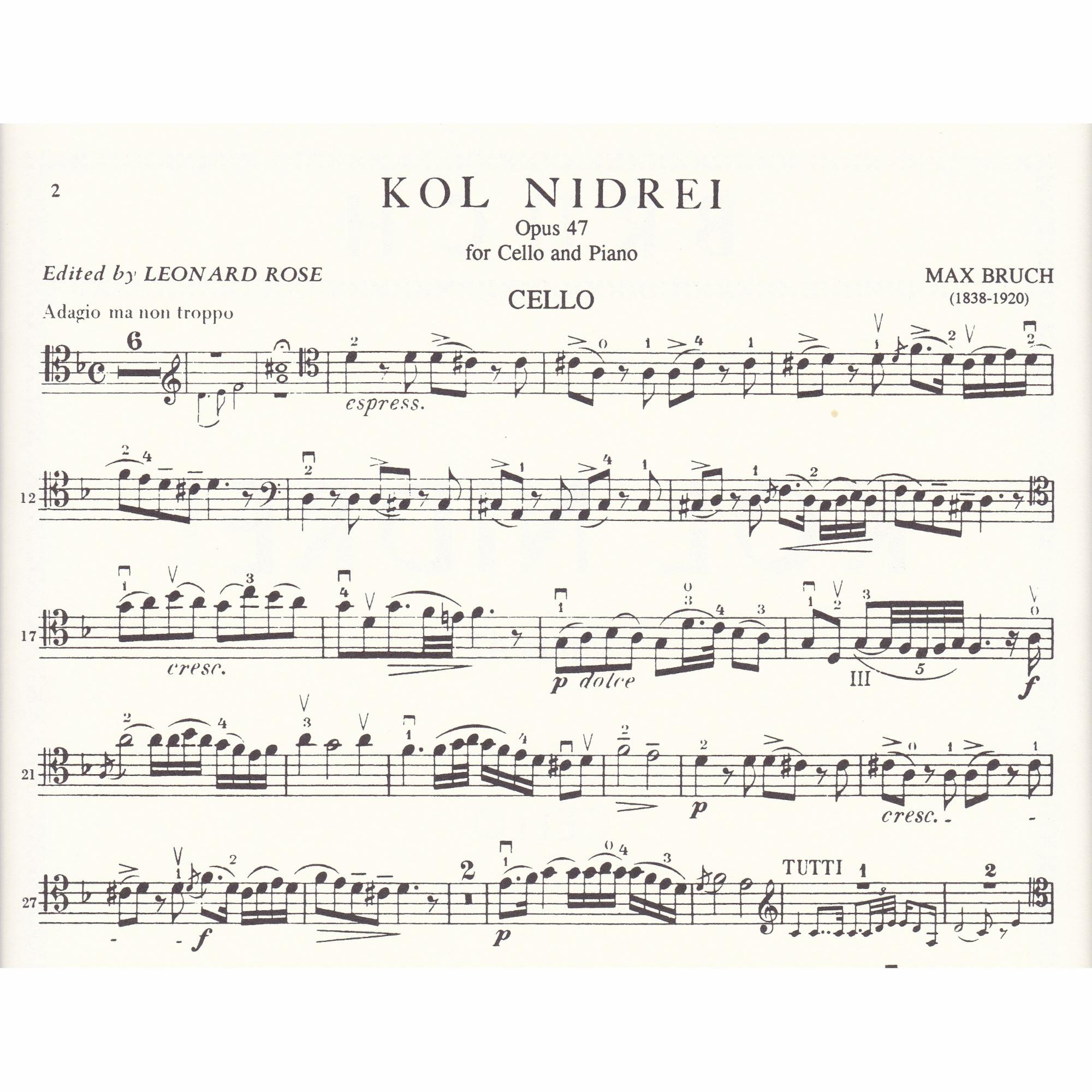 Sample: Cello Part