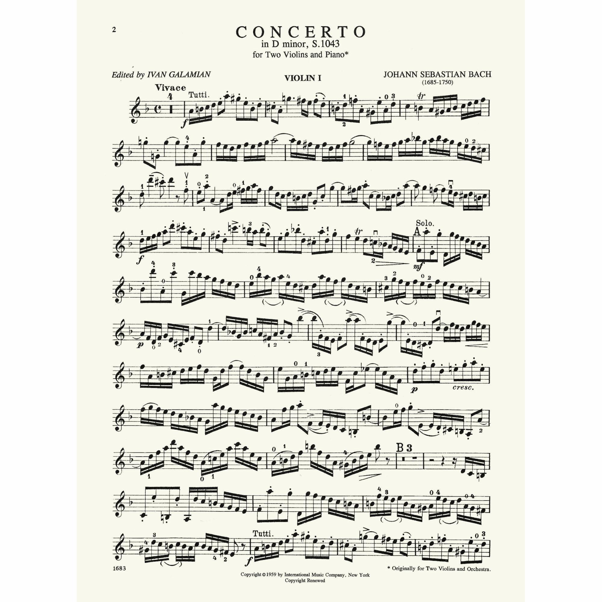 Sample: Violin I (Pg. 2)