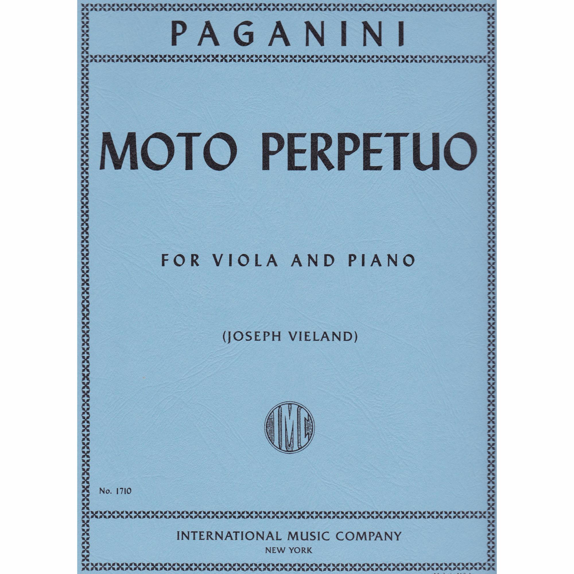 Paganini -- Moto Perpetuo, Op. 11 for Viola and Piano