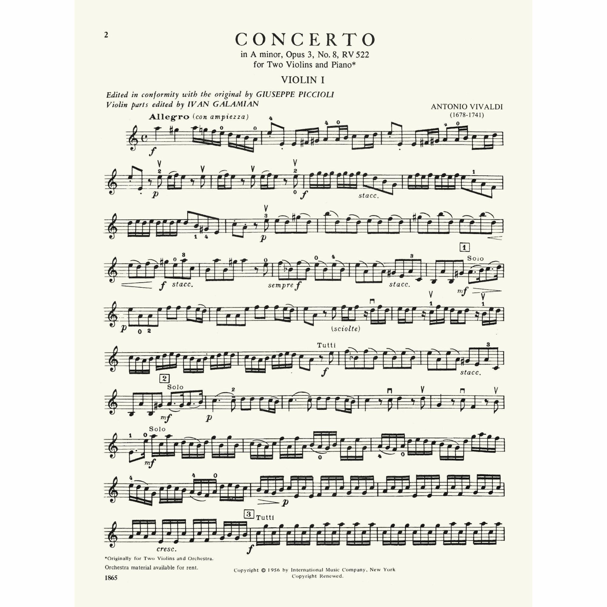 Sample: Violin I (Pg. 2)