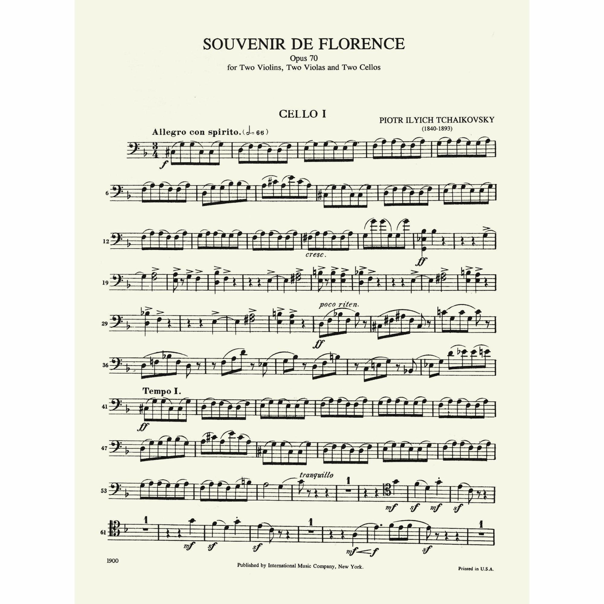 Sample: Cello I (Pg. 1)