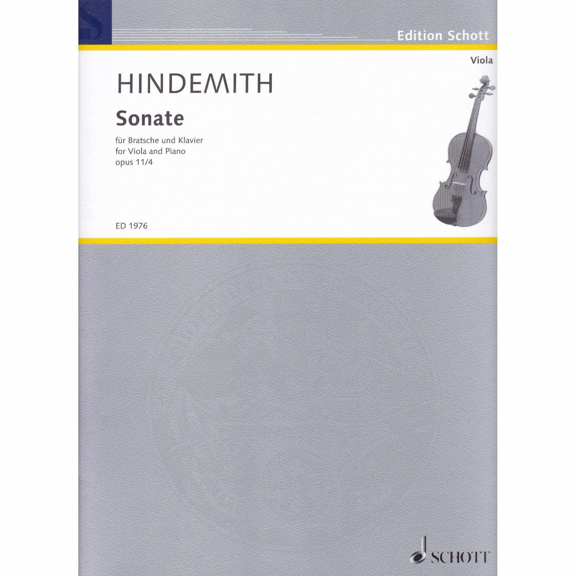 Hindemith -- Sonata, Op. 11/4 for Viola and Piano