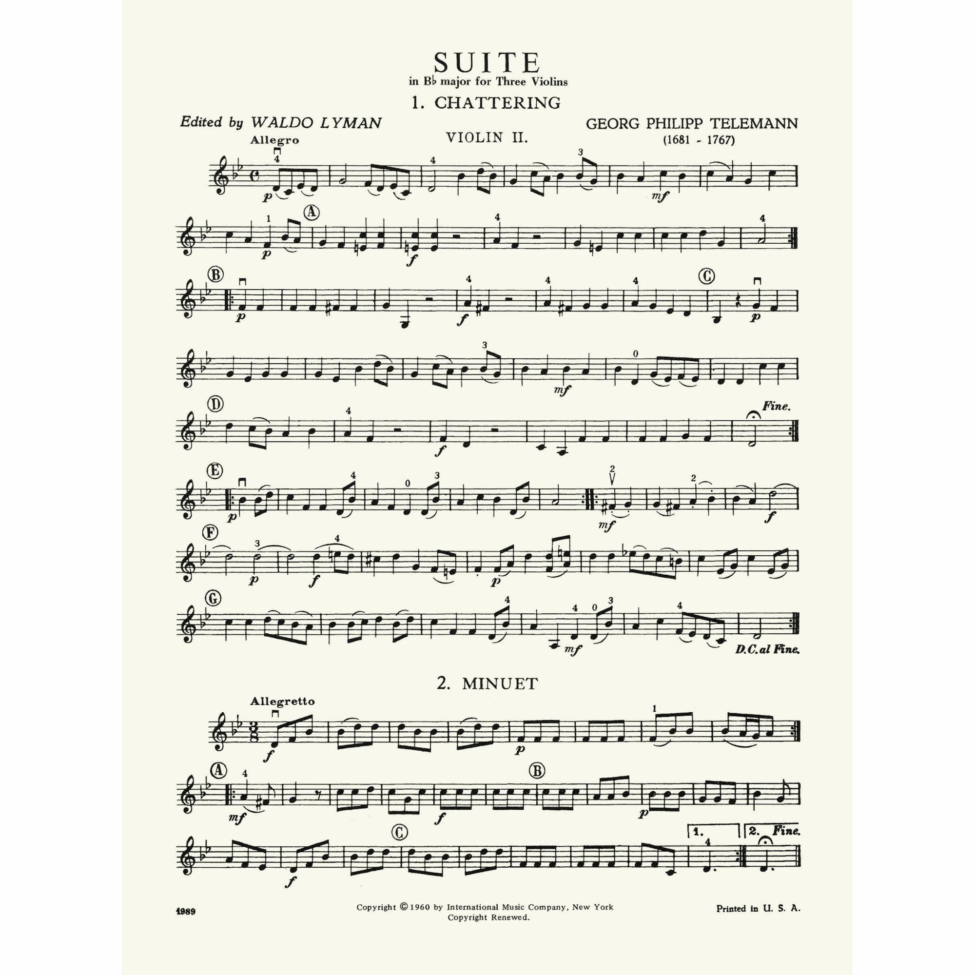 Sample: Violin II (Pg. 1)