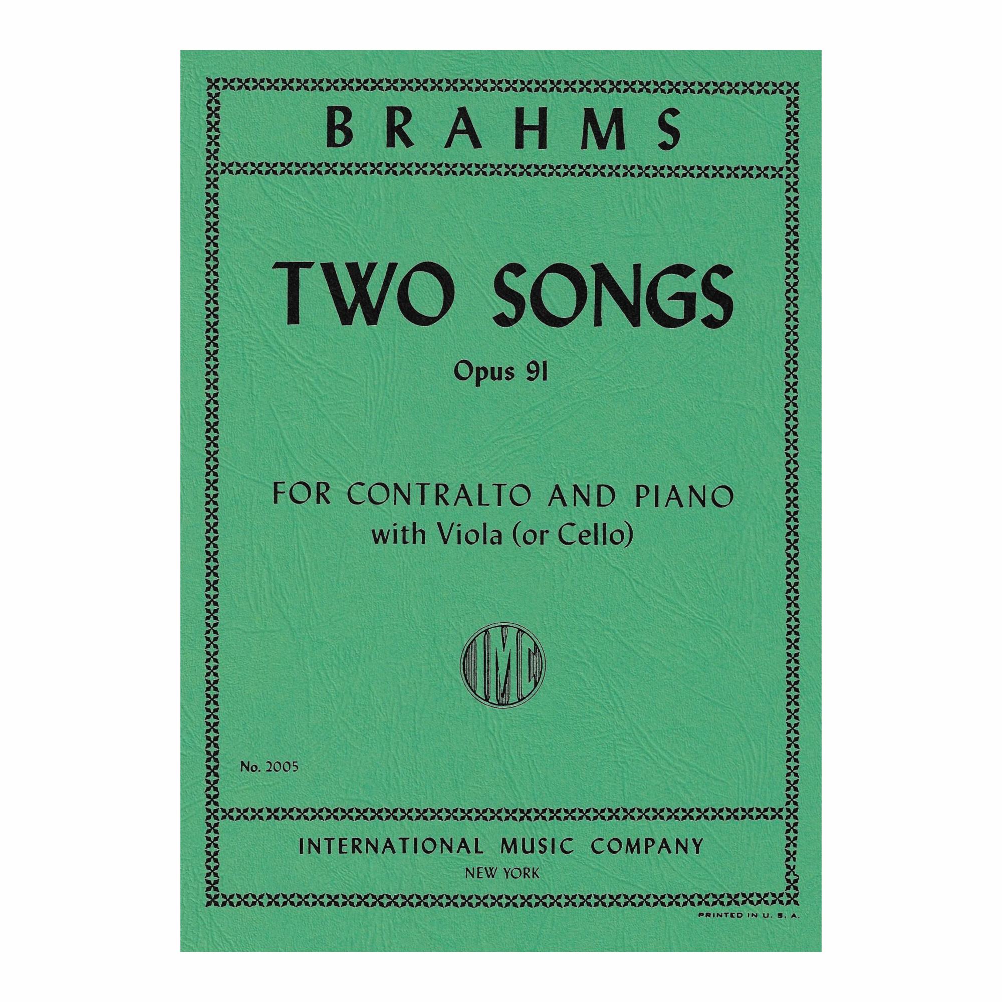 Brahms -- Two Songs, Op. 91 for Contralto, Viola and Piano