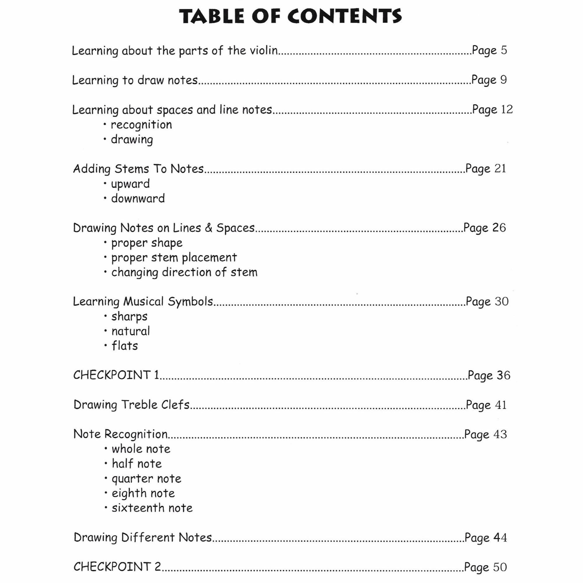 Book 1, Contents