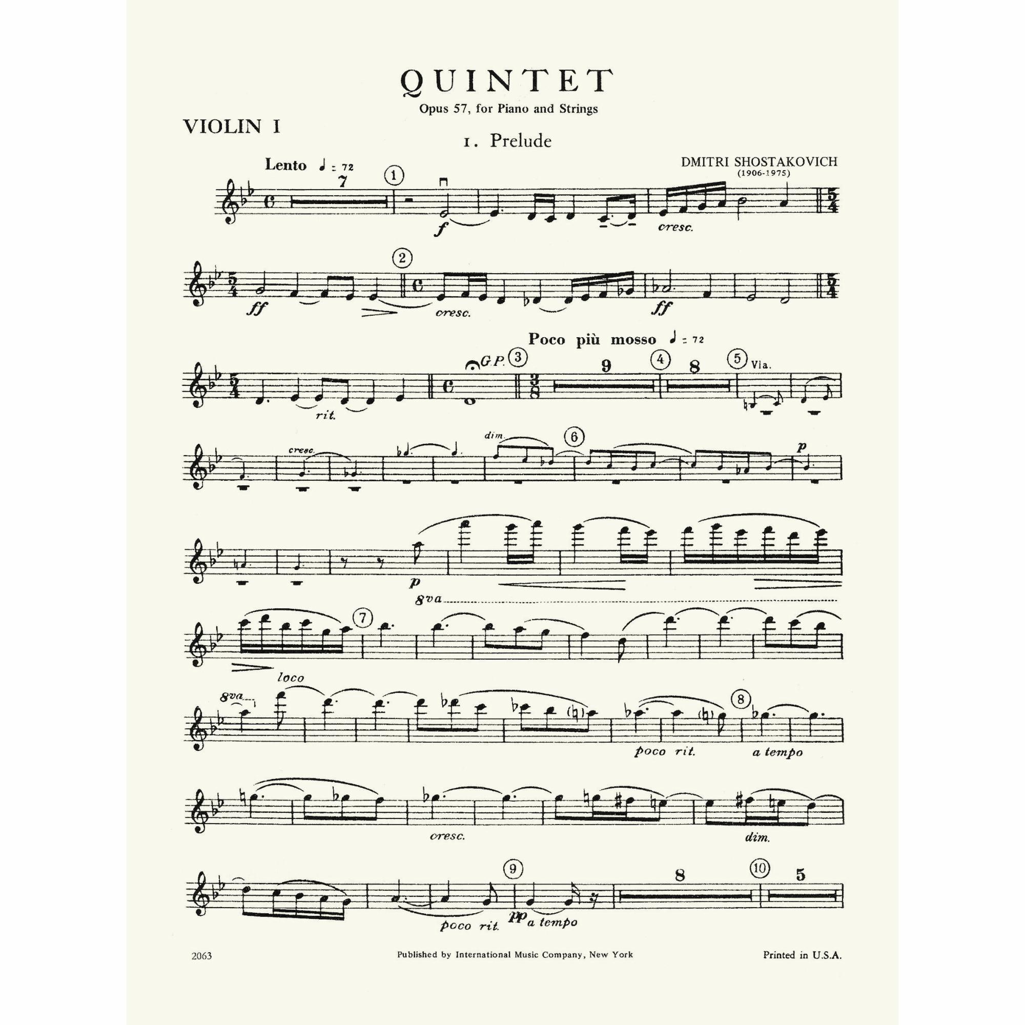 Sample: Violin I (Pg. 1)