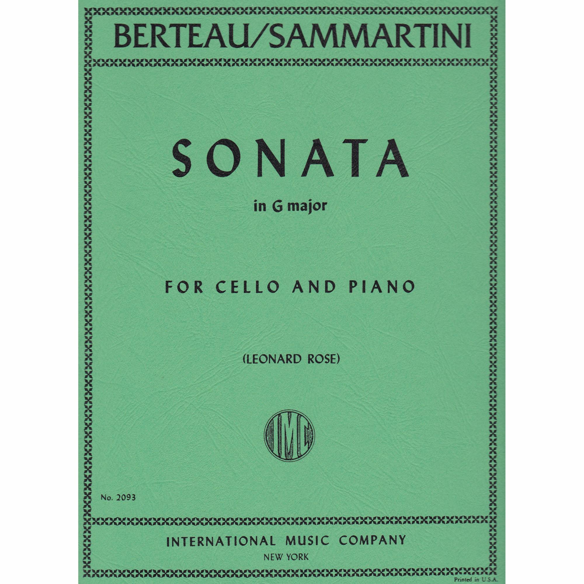 Berteau/Sammartini -- Sonata in G Major for Cello and Piano