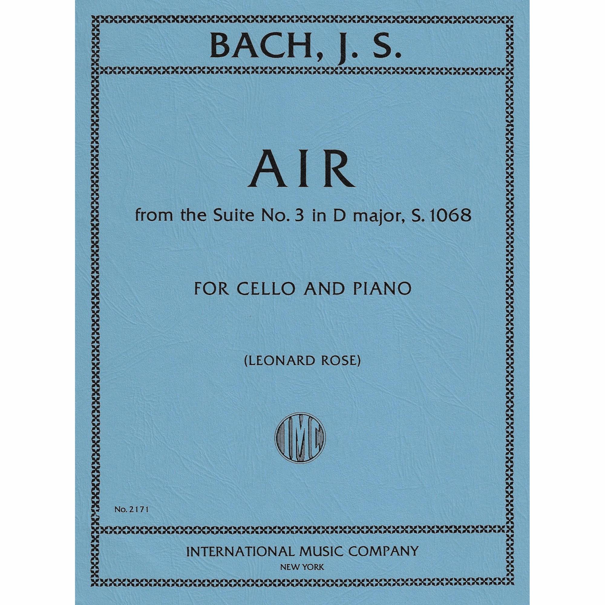 Bach -- Air, from Suite No. 3 in D Major, S. 1068 for Cello and Piano