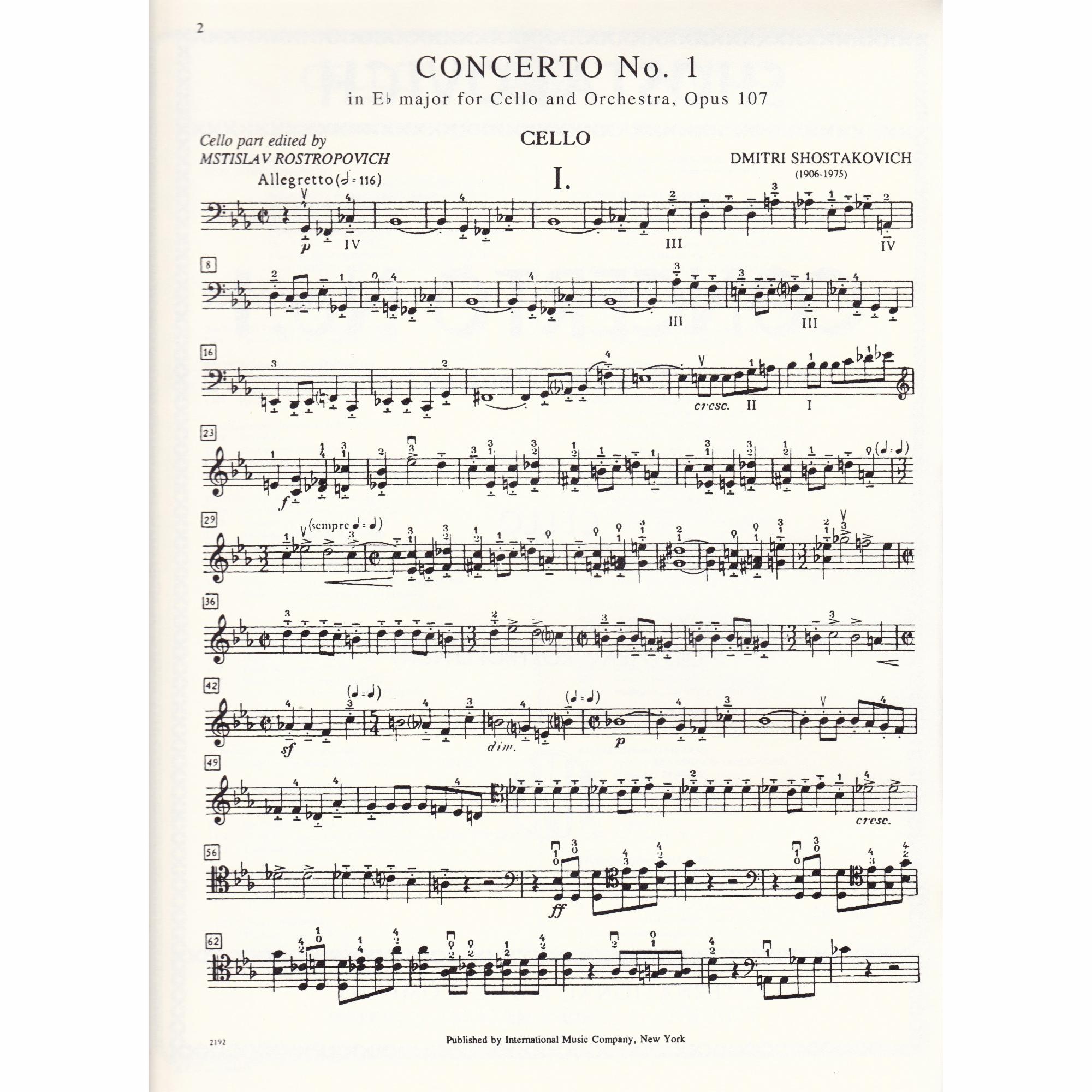 Cello Concerto No. 1 in E-Flat Major, Op. 107