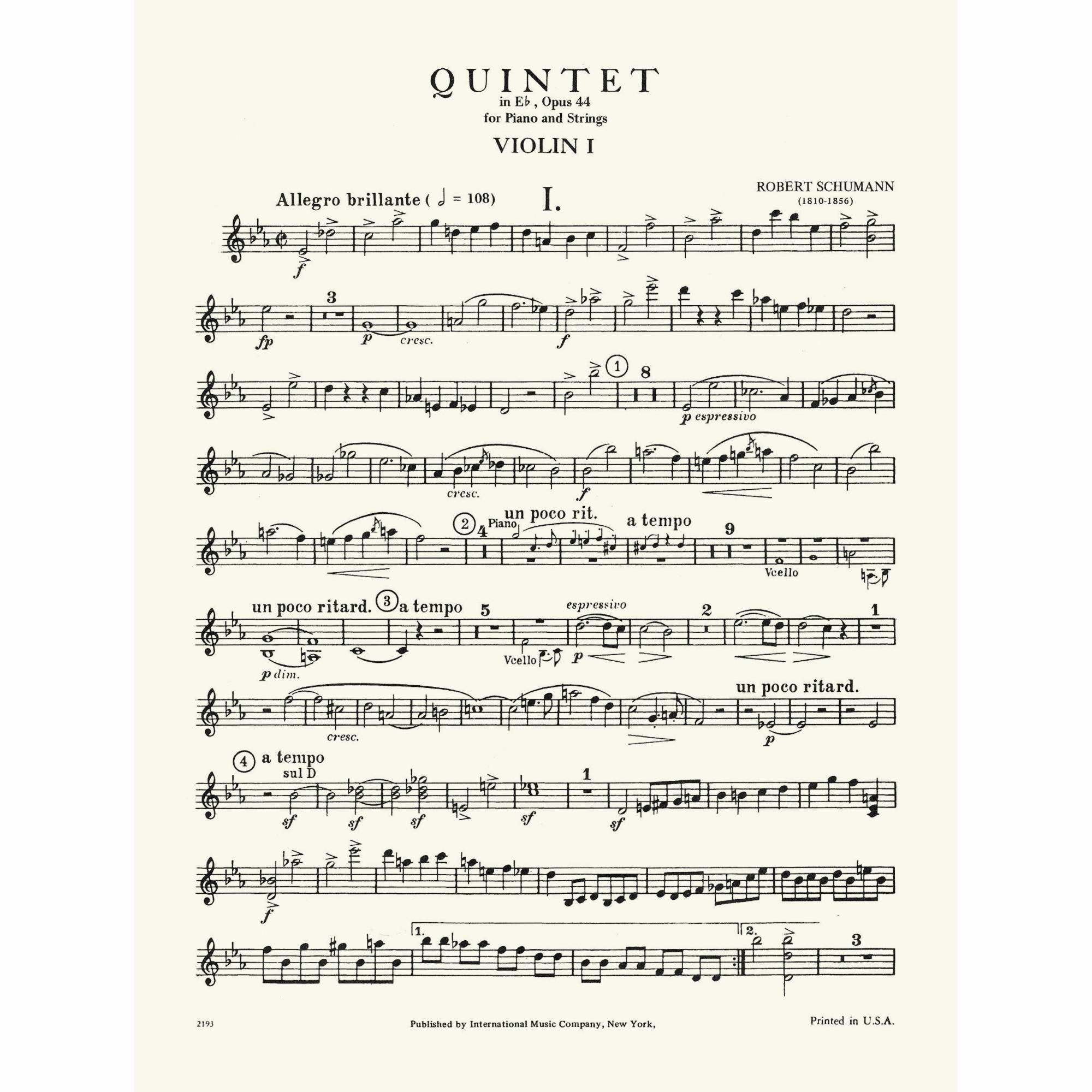 Sample: Violin I (Pg. 1)