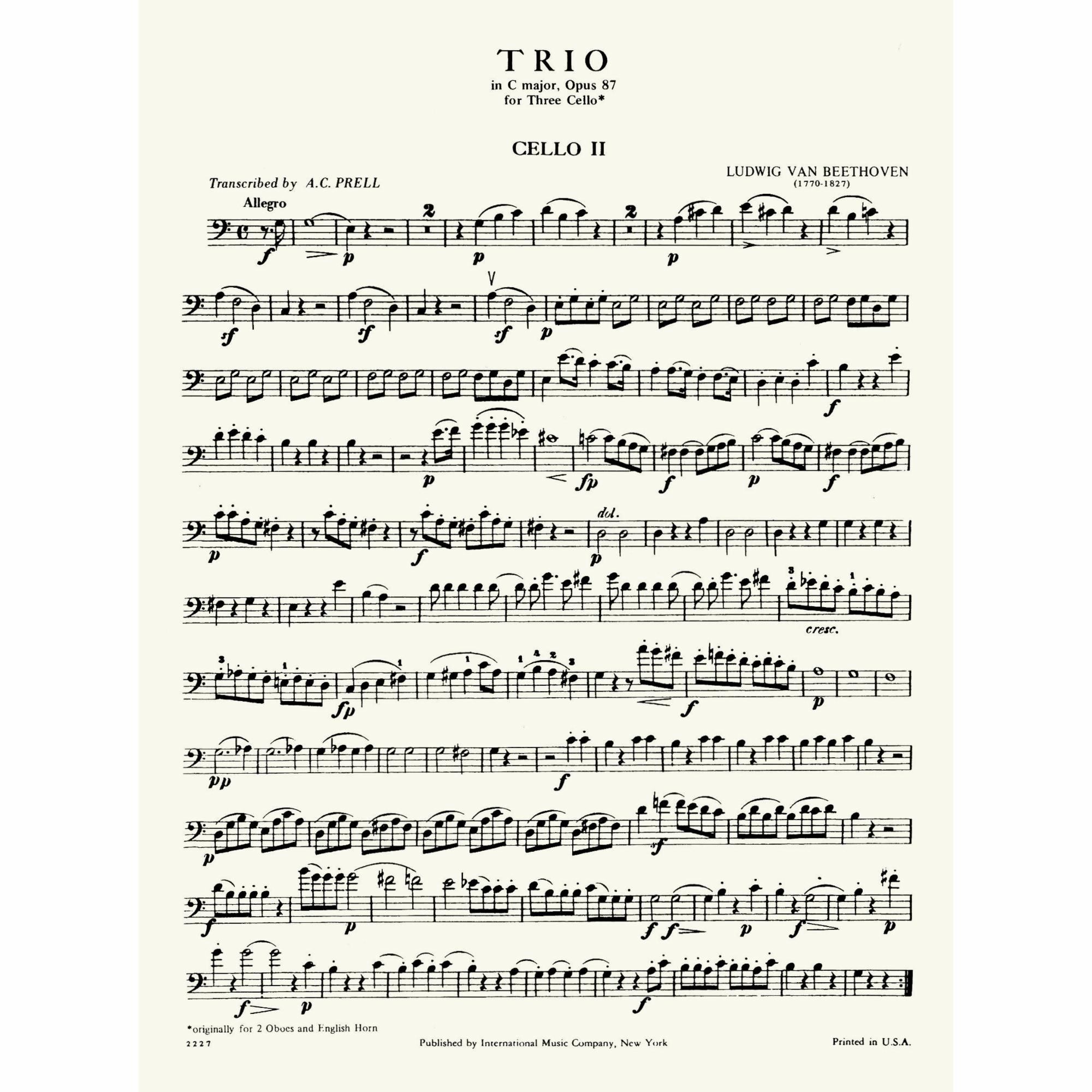 Sample: Cello II (Pg. 1)