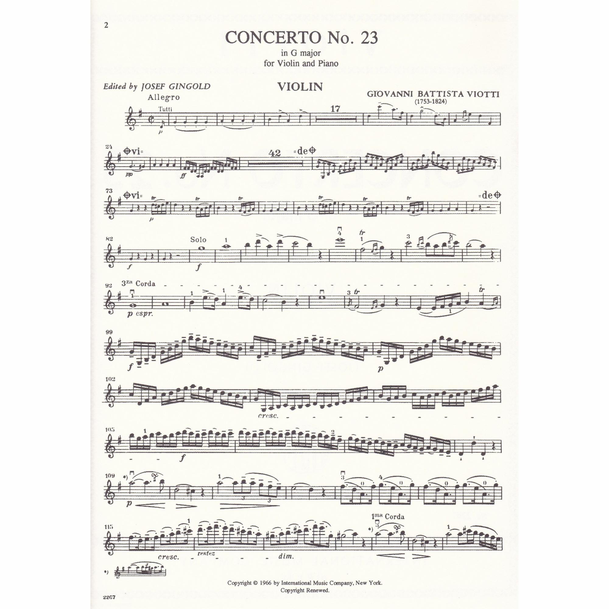 Violin Concerto No. 23 in G Major