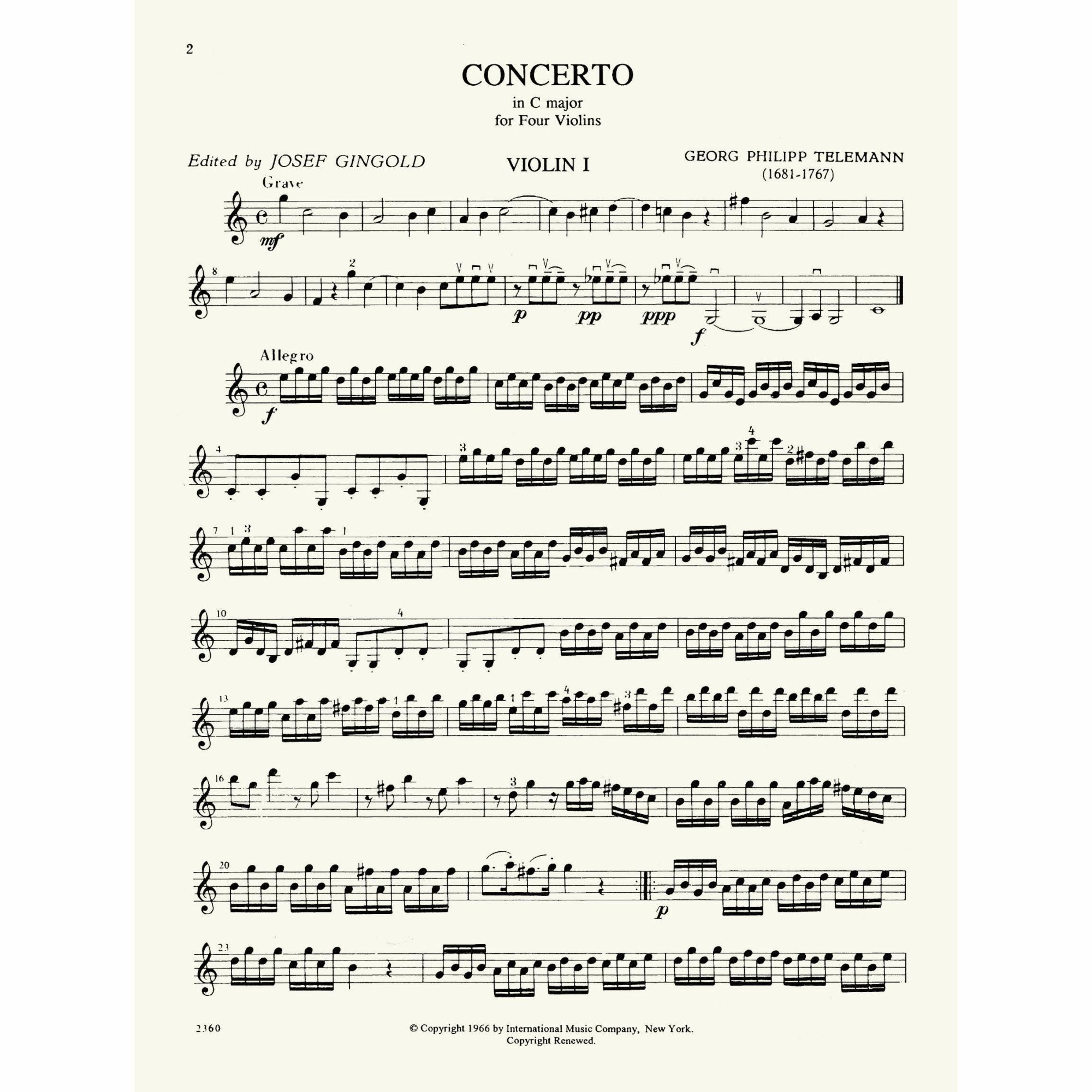 Sample: Violin I (Pg. 2)