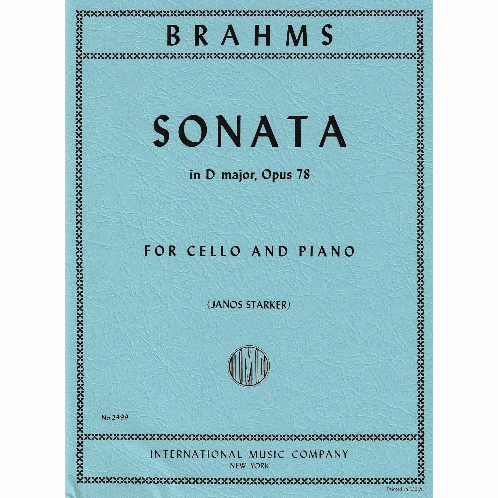 Brahms -- Sonata in D Major, Op. 78 for Cello and Piano