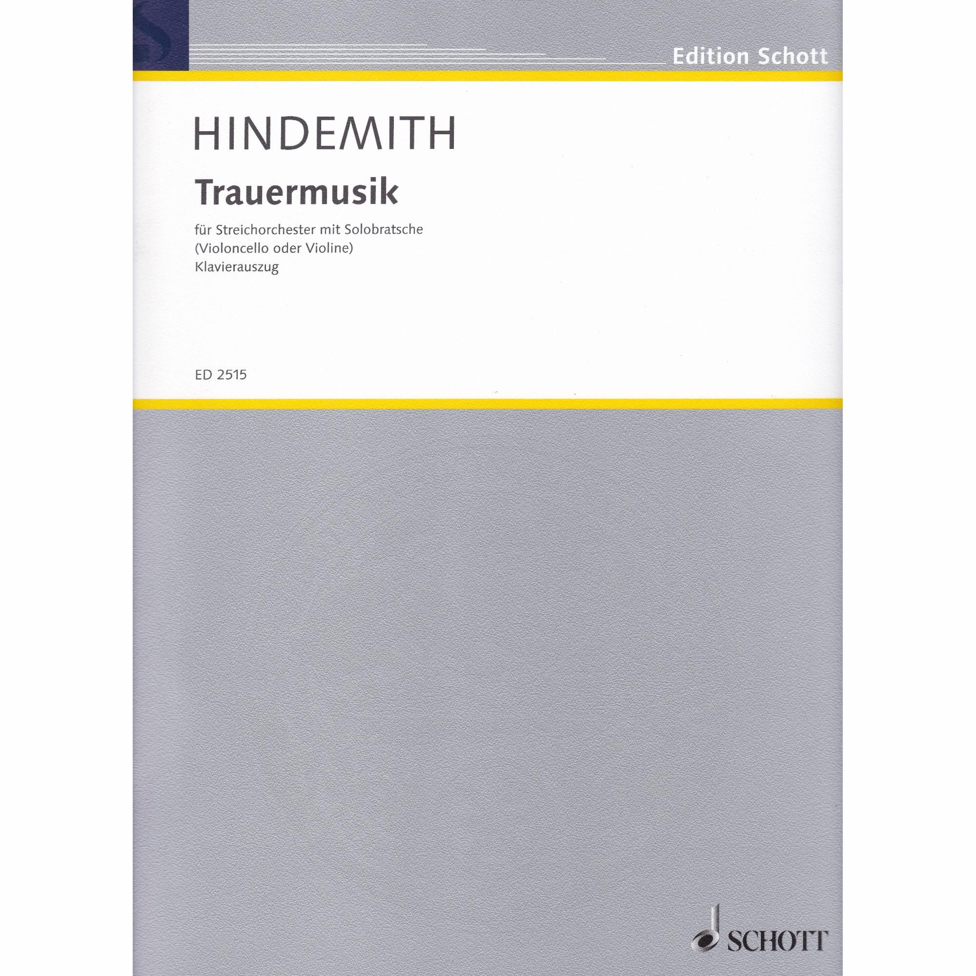 Hindemith -- Trauermusik for Viola (or Cello, or Violin) and Piano