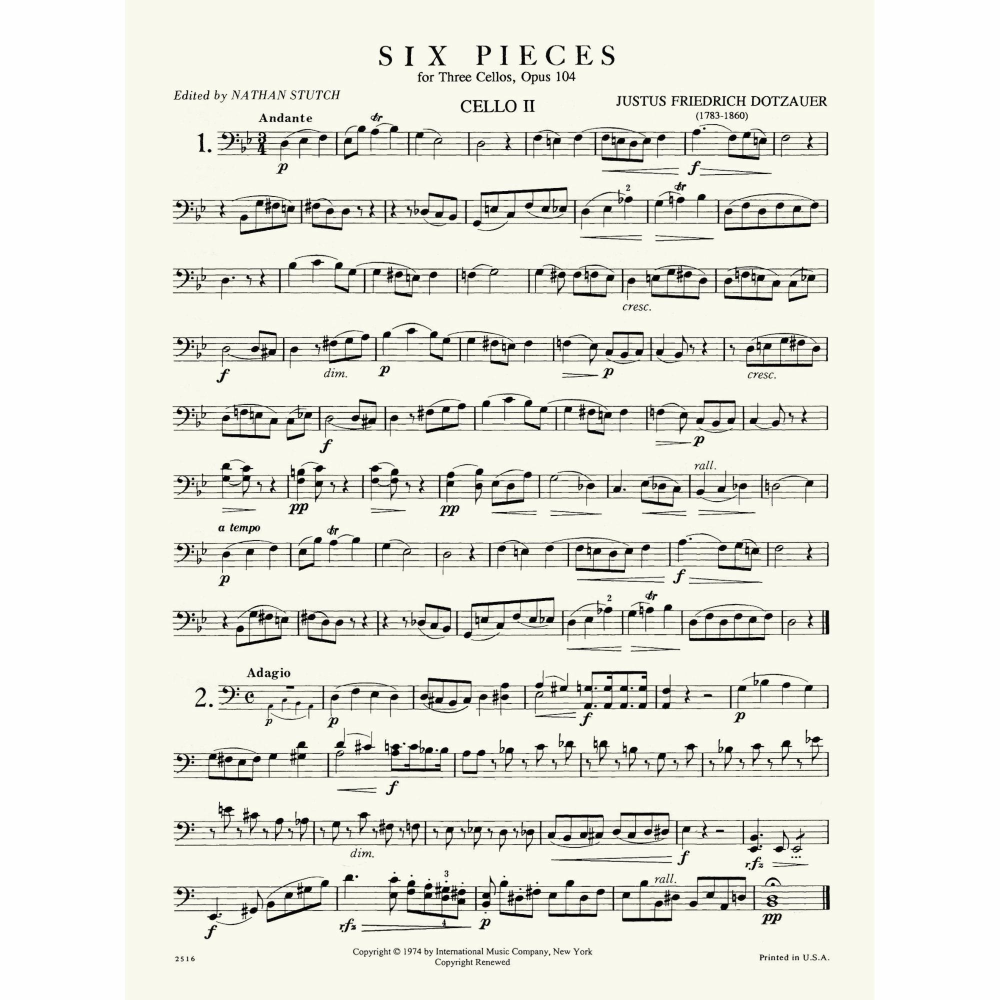 Sample: Cello II (Pg. 1)