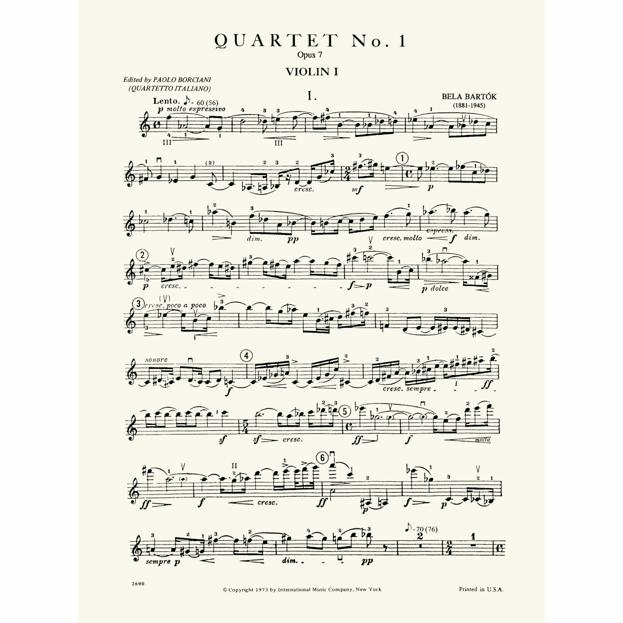 Sample: Violin I (Pg. 1)