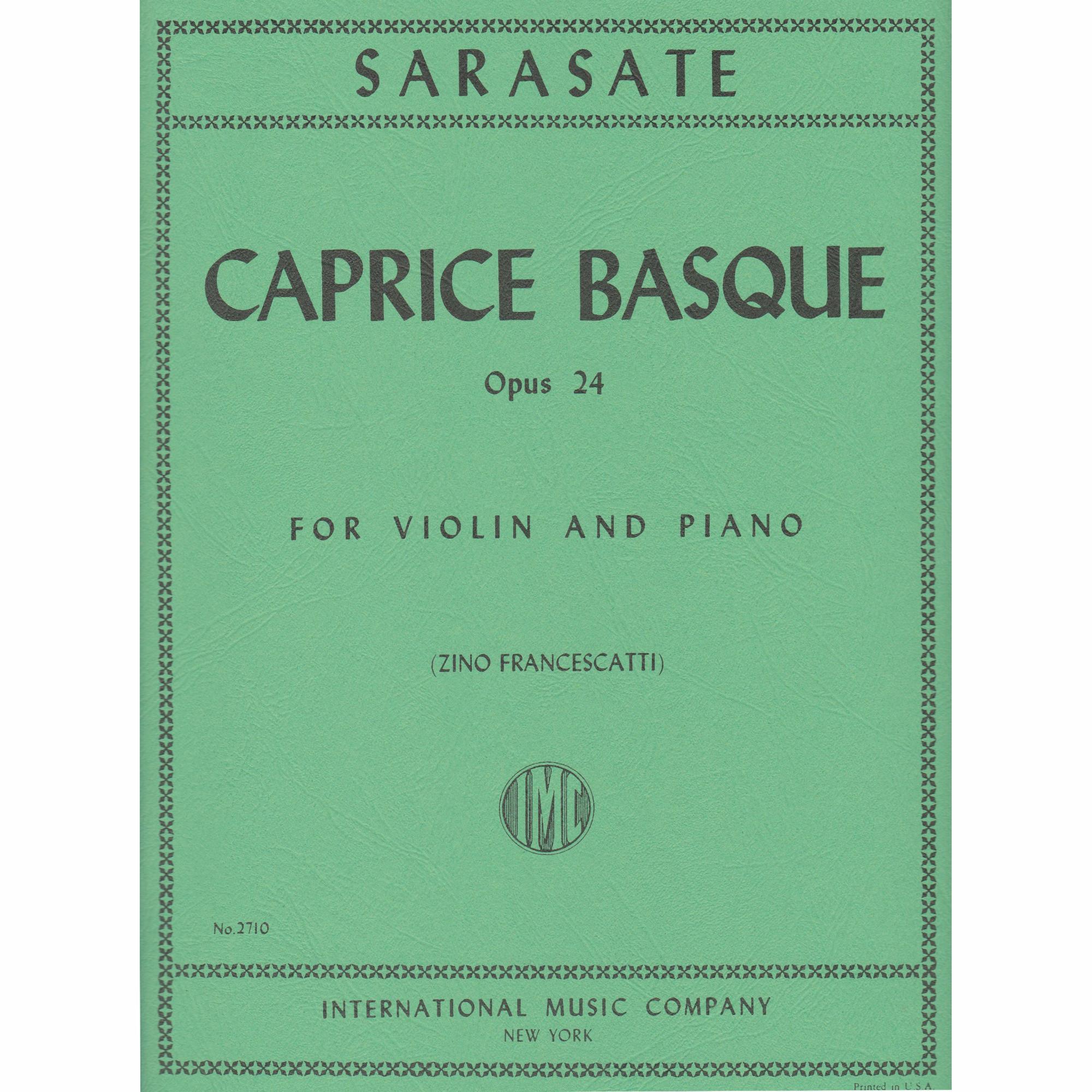 Sarasate -- Caprice Basque, Op. 24 for Violin and Piano