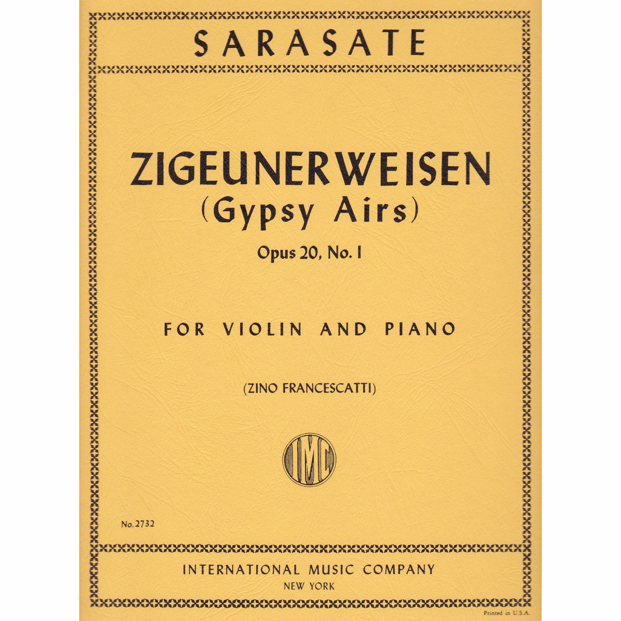 Sarasate -- Zigeunerweisen, Op. 20, No. 1 for Violin and Piano