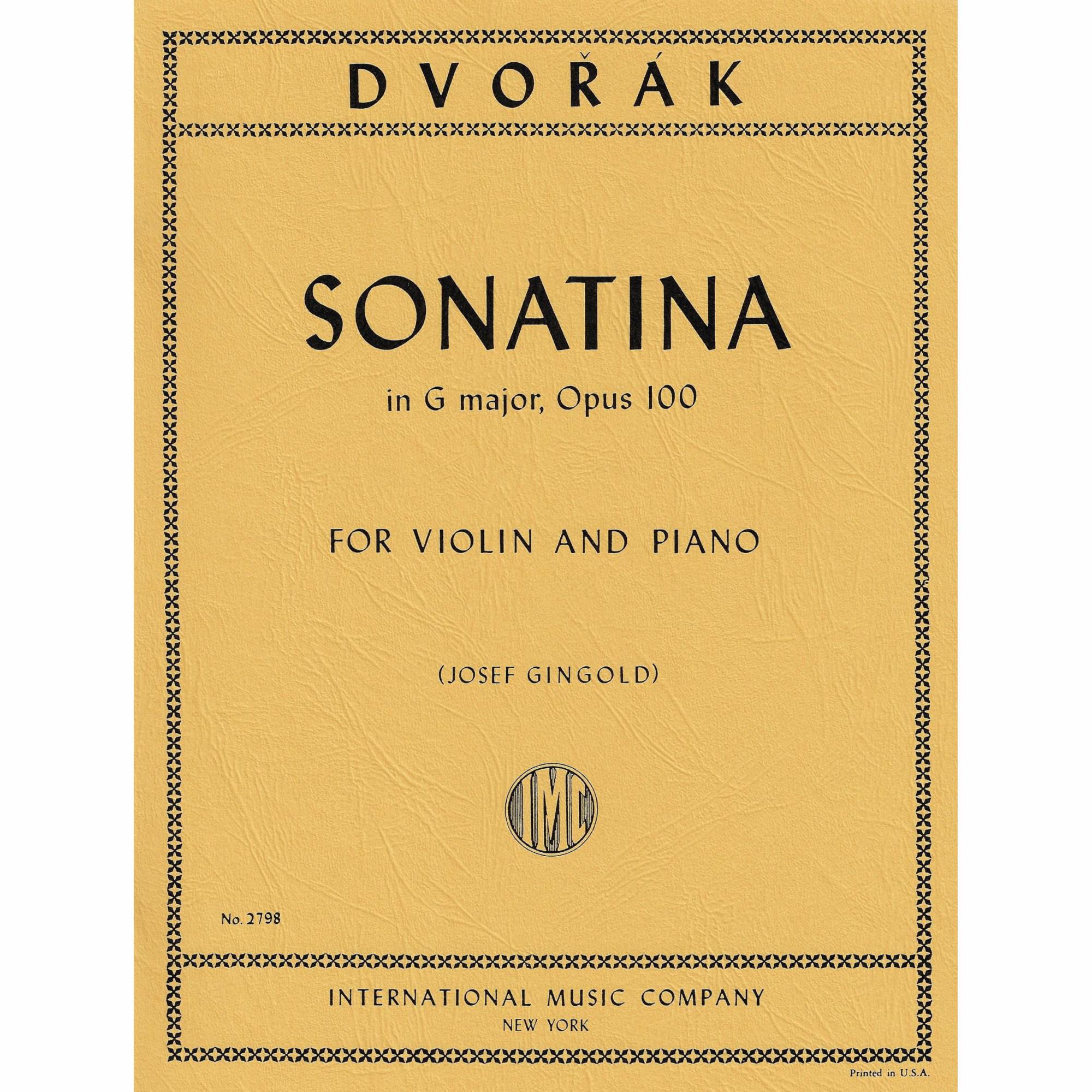 Dvorak -- Sonatina in G Major, Op. 100 for Violin and Piano