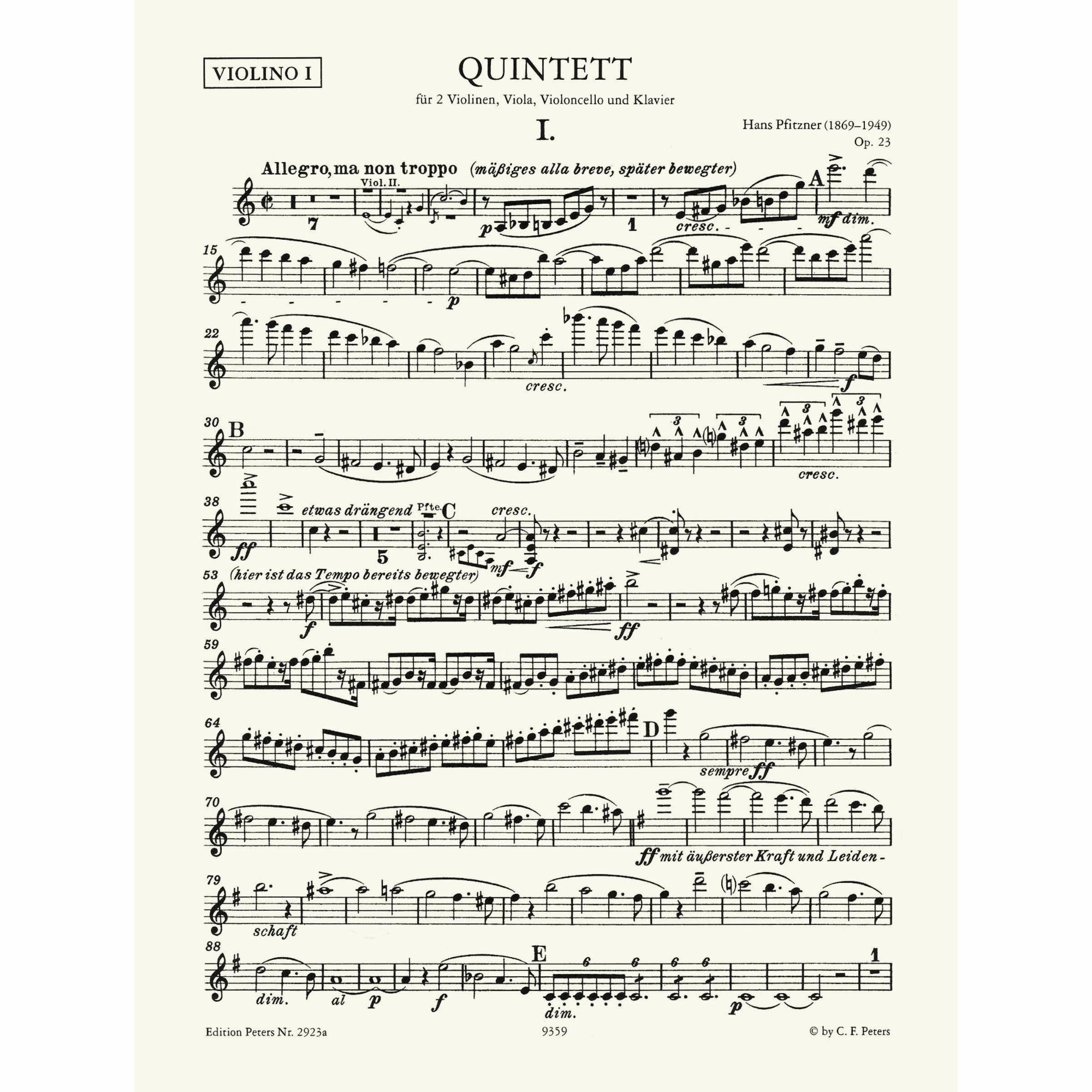 Sample: Violin I (Pg. 1)